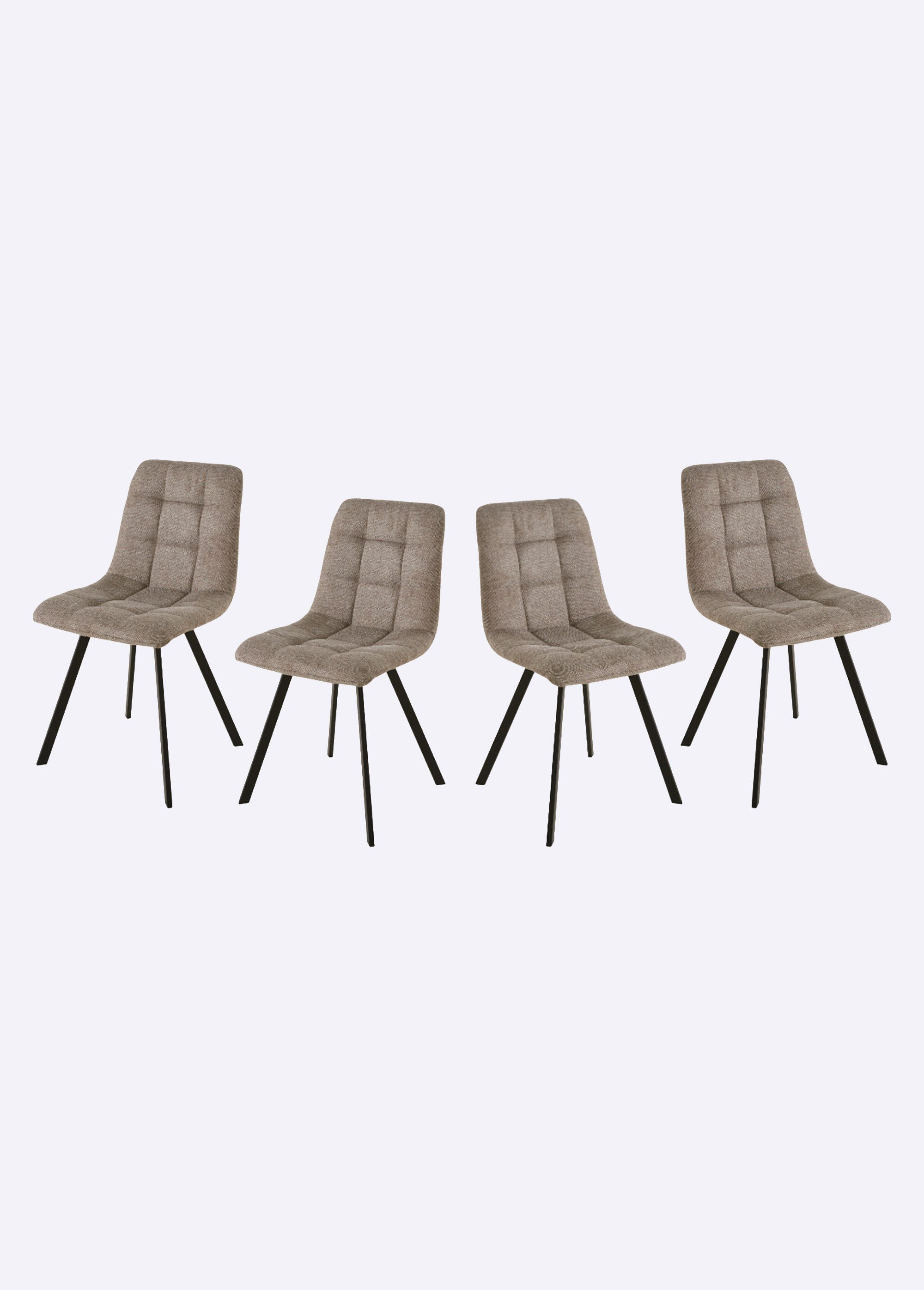 CHILLI Chaises assise capitonnée tissu MARRON CAL-15322133 FA1