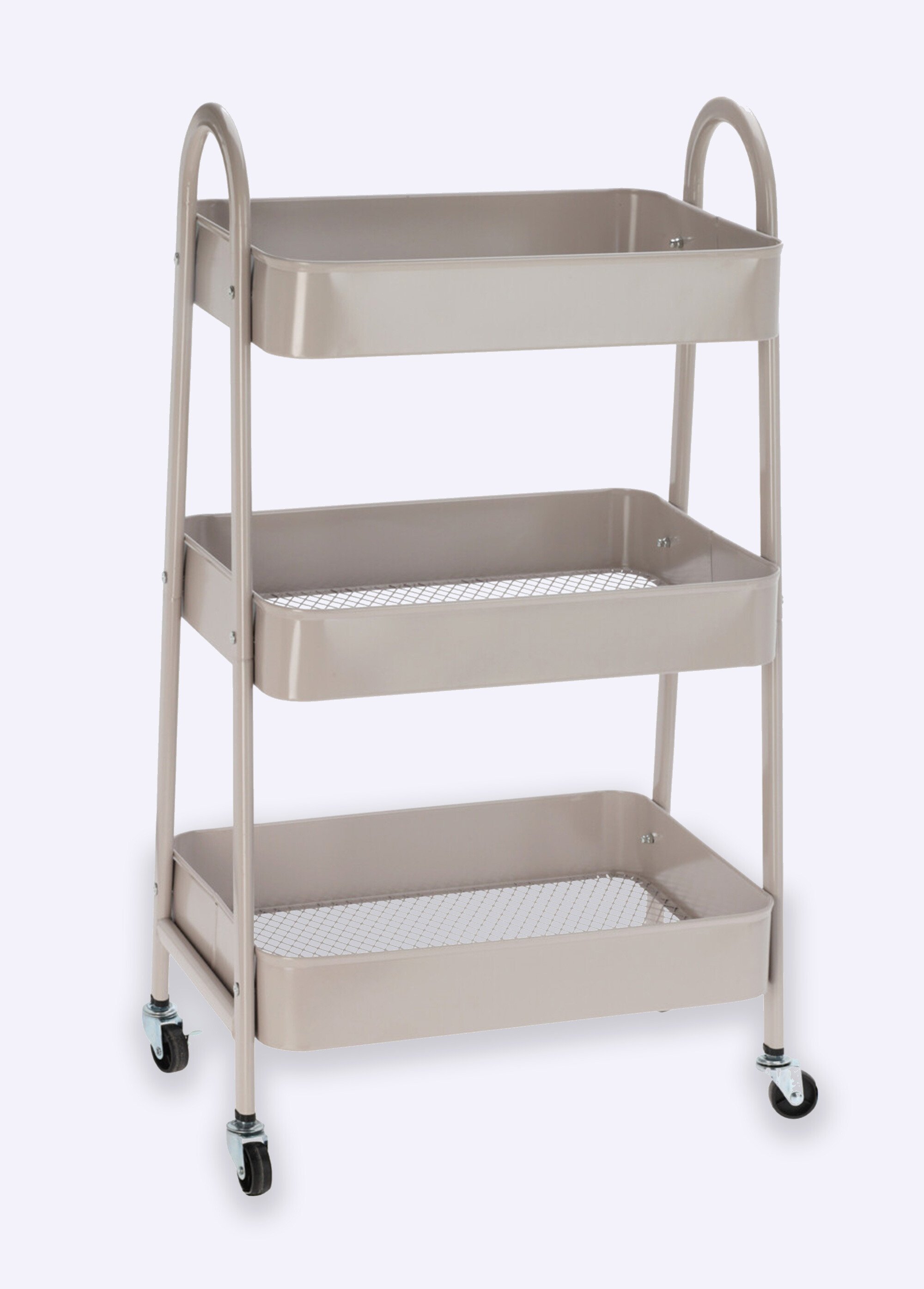 Desserte métal clair à roulettes 3 niveaux Marron KP-C80902030 FA1