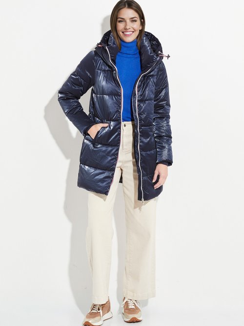 Doudoune longue déperlante irisée Femme Bleu LJ-23068 SF1