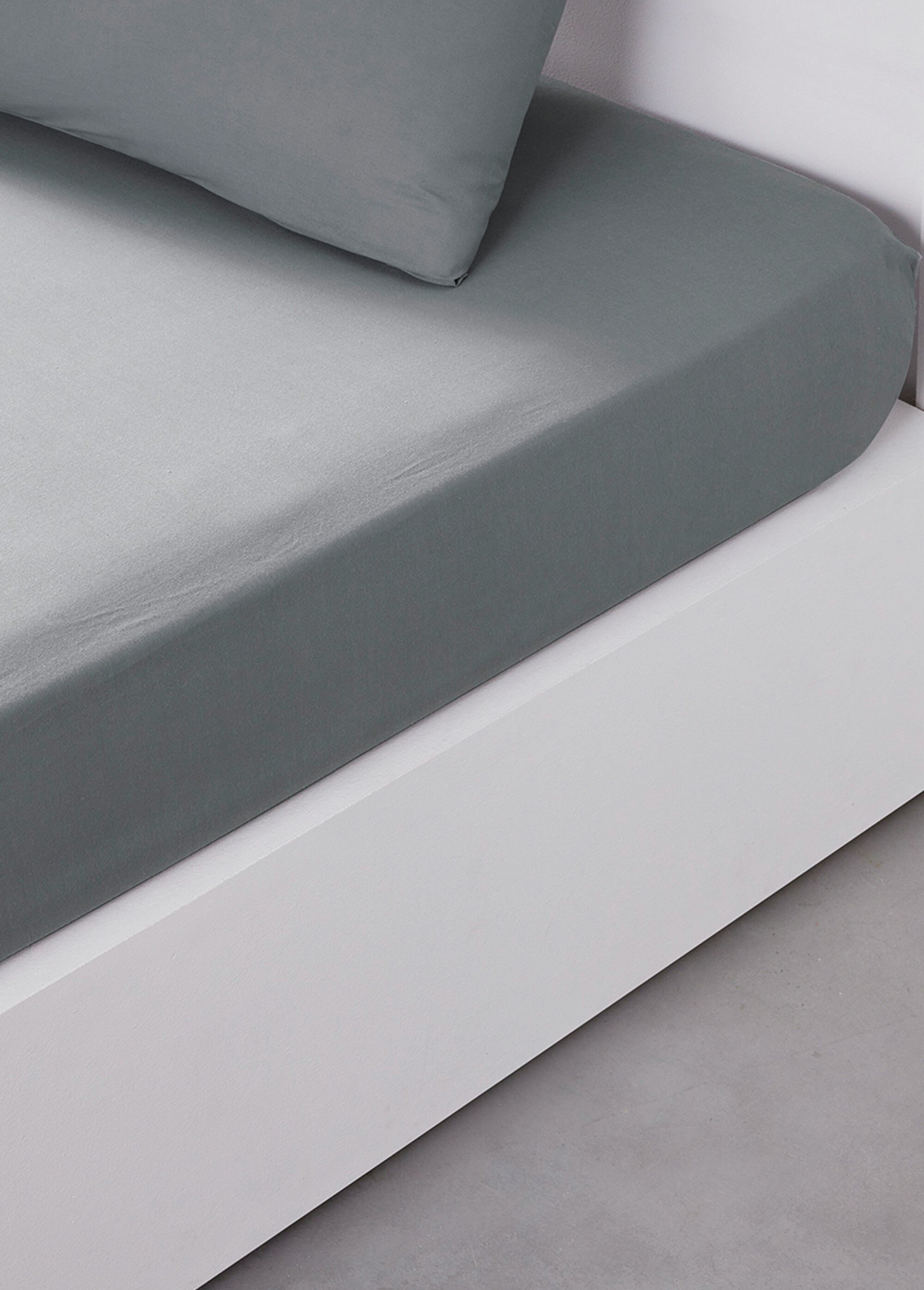 Drap-housse coton uni Gris REMI-DH DE1
