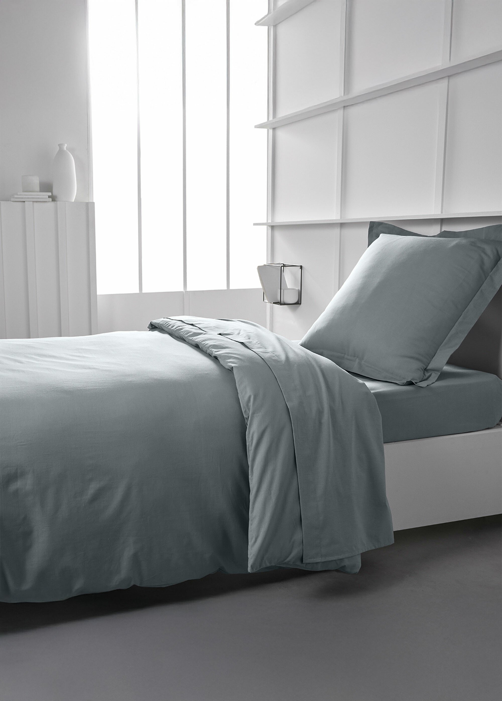 Drap-housse coton uni Gris REMI-DH SI1