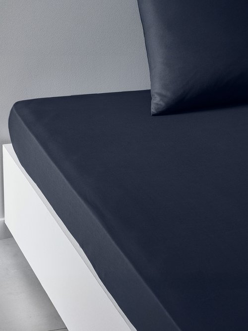 Drap-housse coton uni Bleu REMI-DH DE1