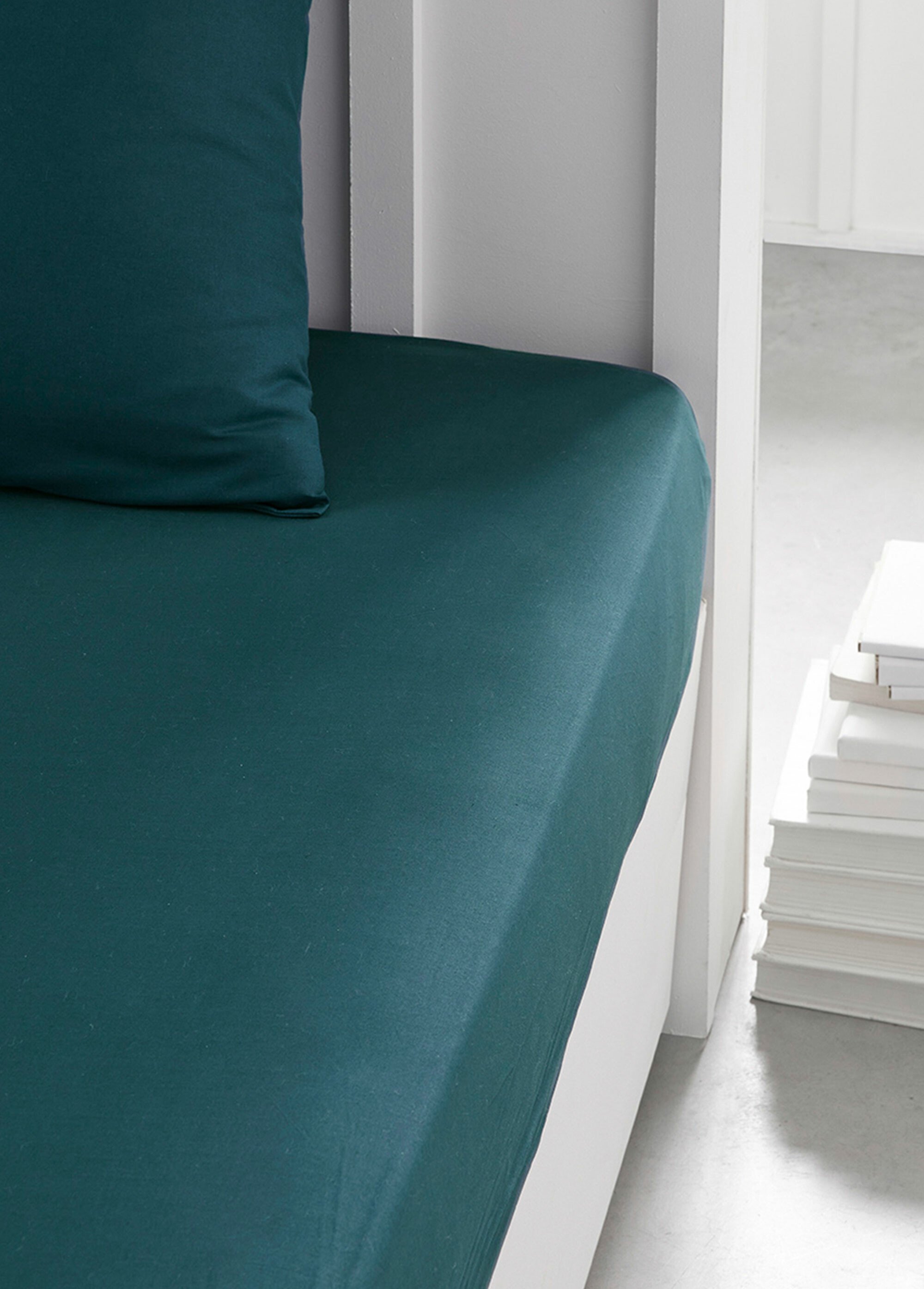 Drap-housse coton uni Bleu REMI-DH DE1