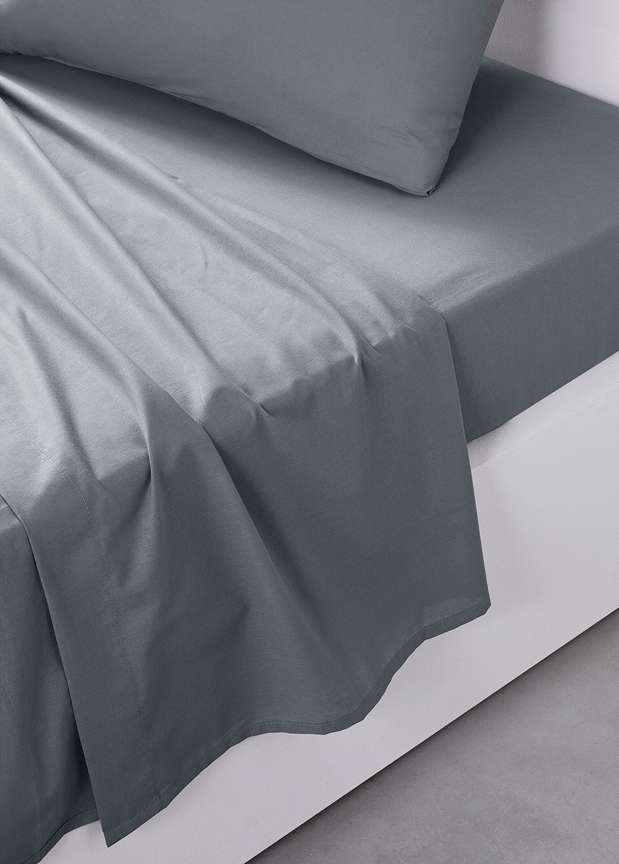 Drap plat coton uni Gris REMI-DP DE1