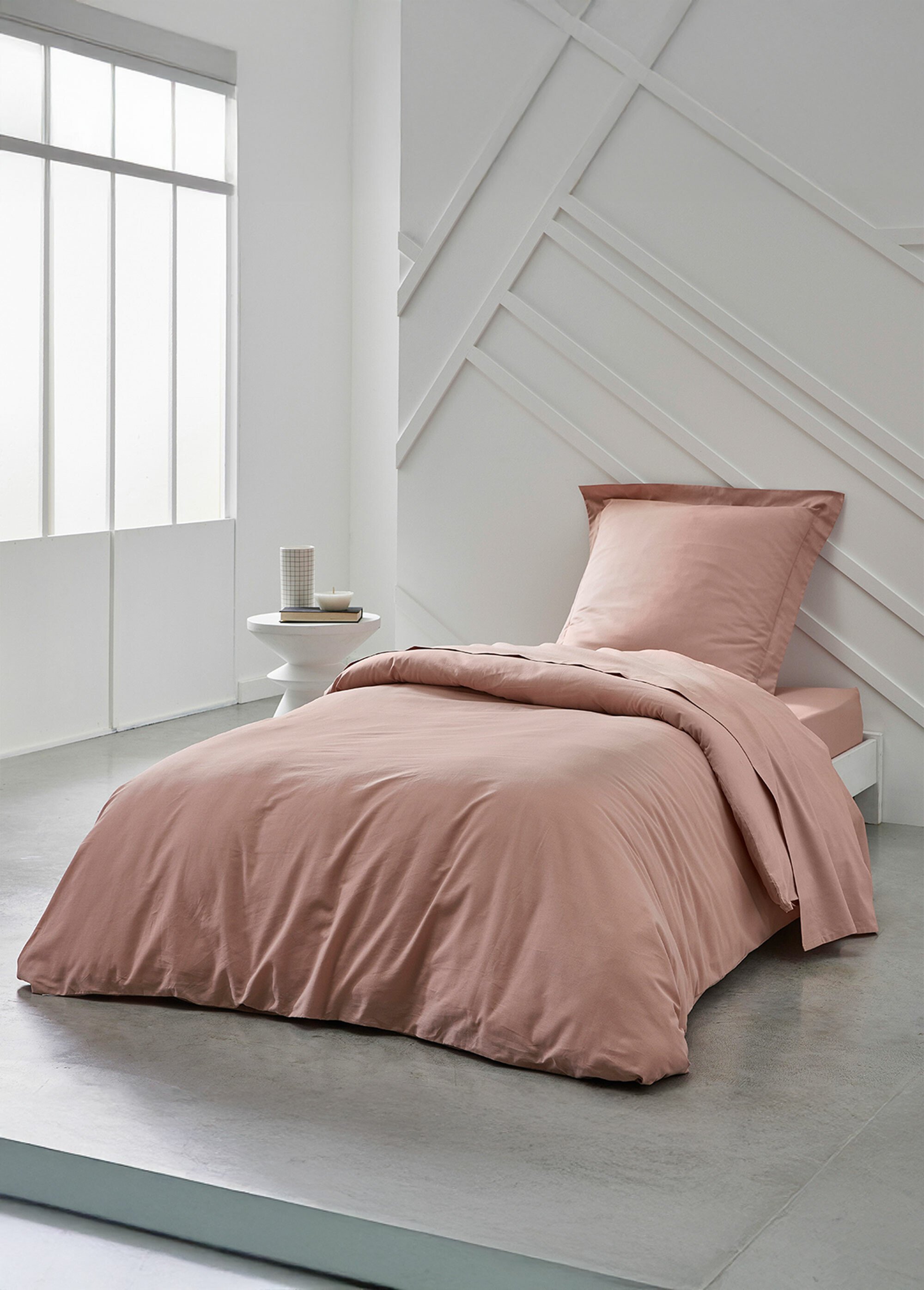 Drap plat coton uni Rose REMI-DP SI1