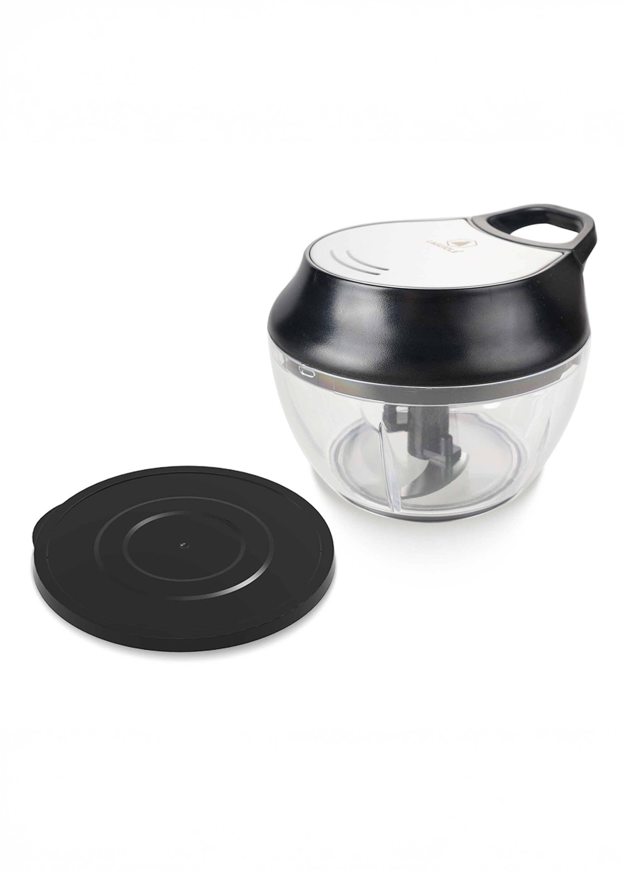 Hachoir mécanique inox + couvercle conservation Noir 9260020 FA1