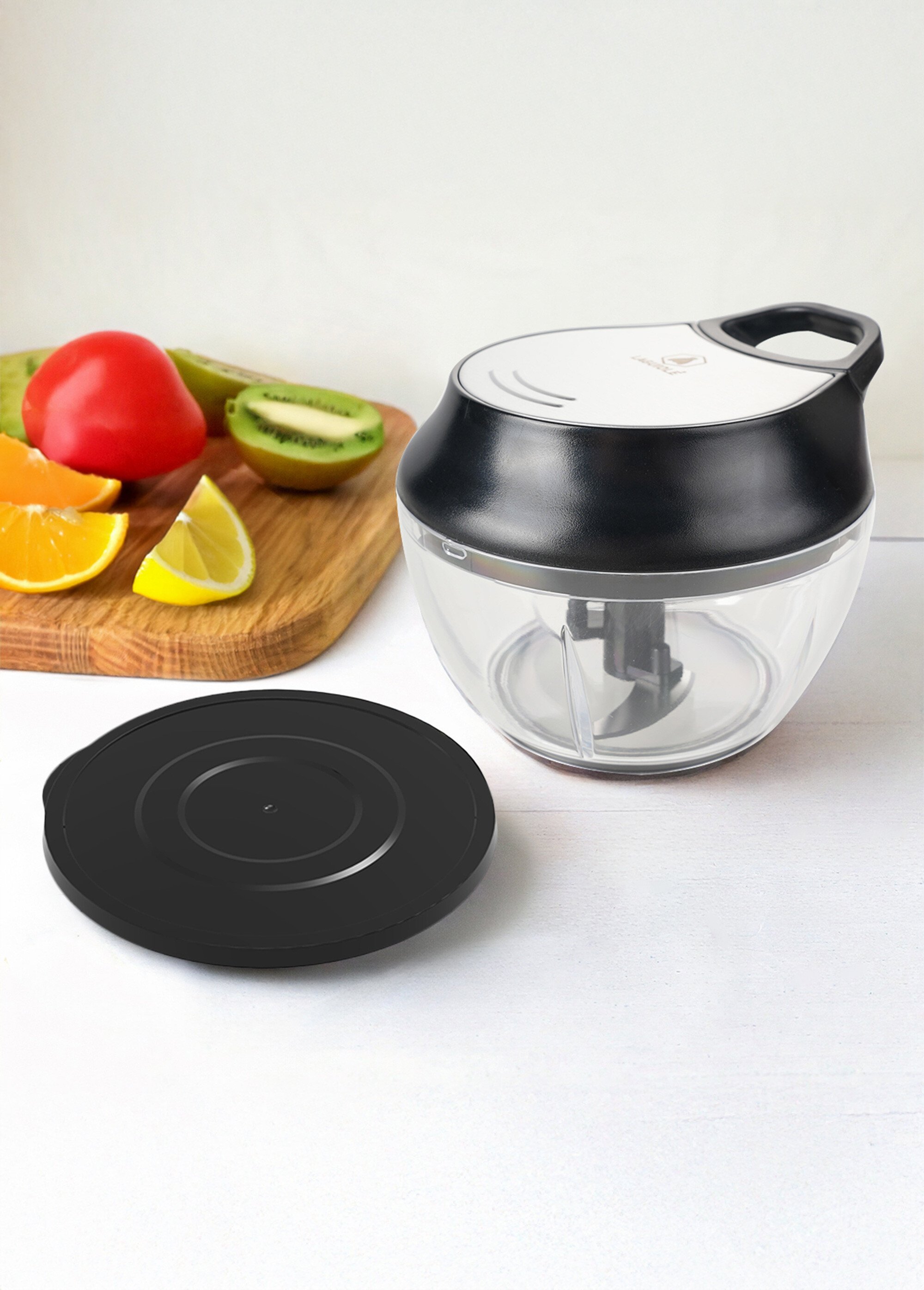 Hachoir mécanique inox + couvercle conservation Noir 9260020 SF1