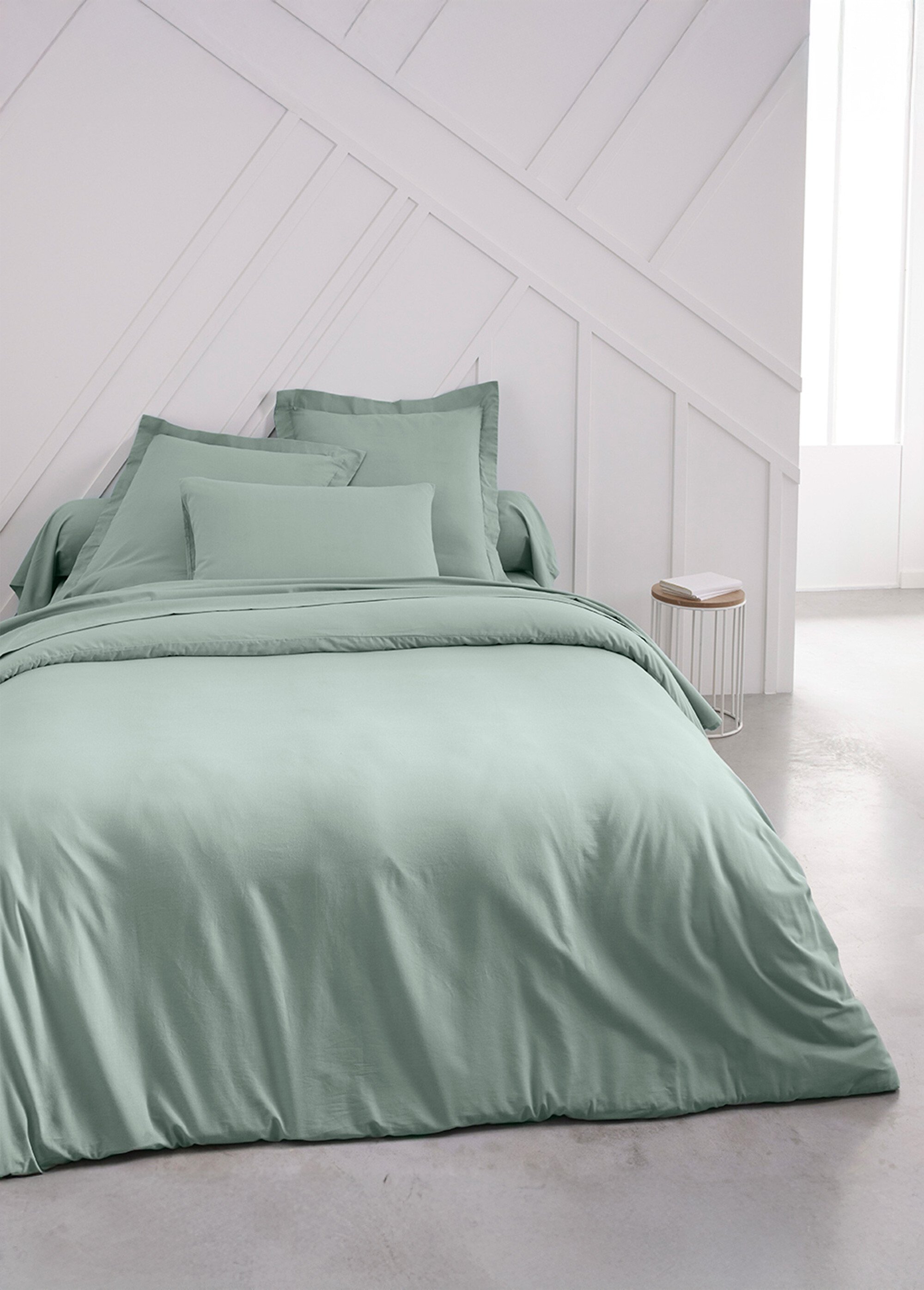 Housse de couette coton uni Vert REMI-HC FA1