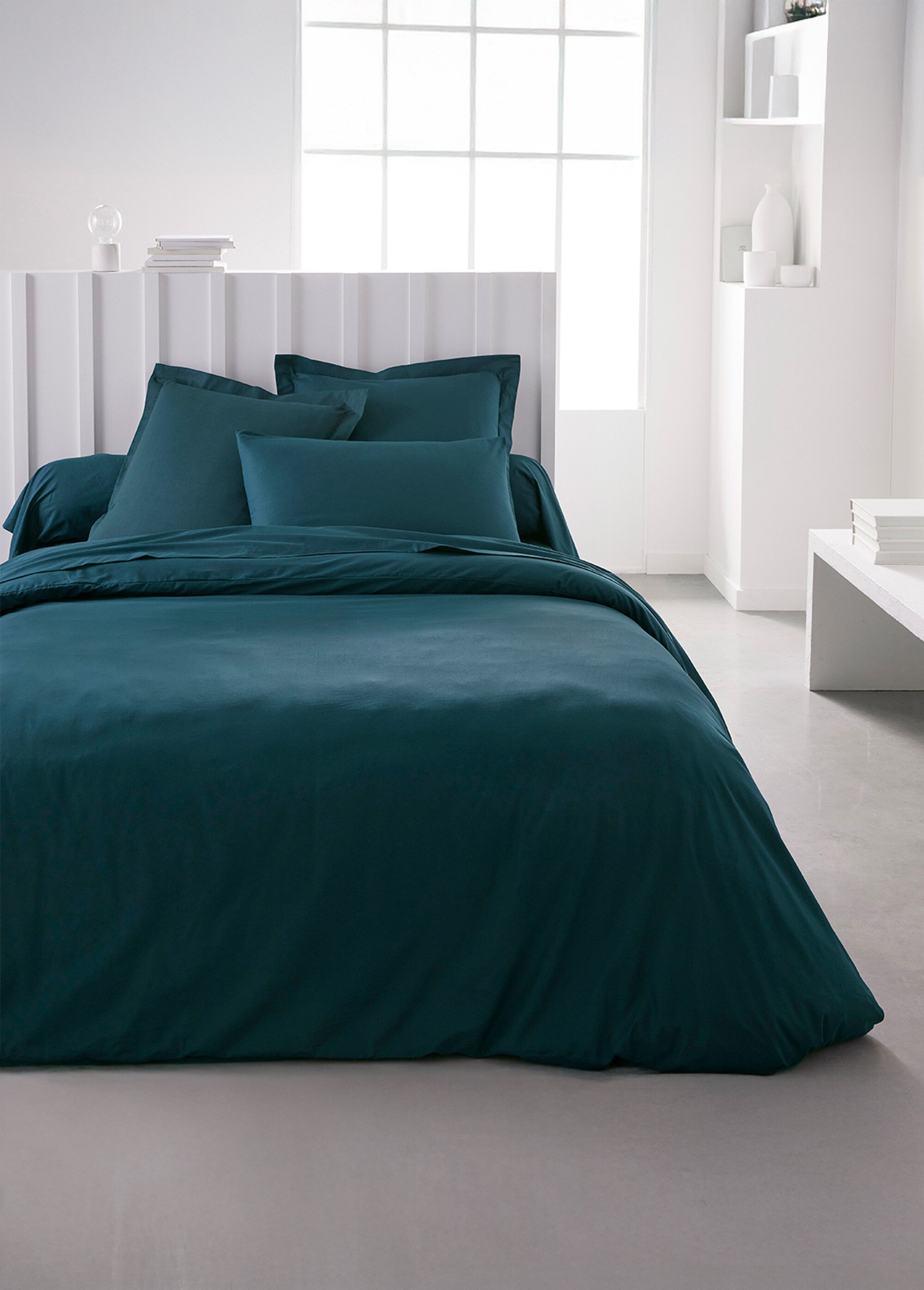 Housse de couette coton uni Bleu REMI-HC FA1