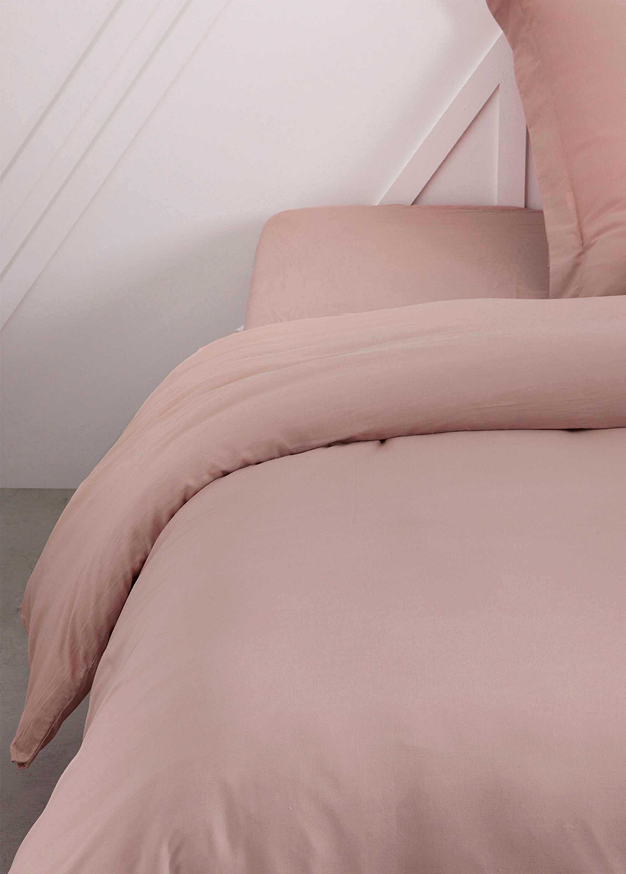 Housse de couette coton uni Rose REMI-HC DE2