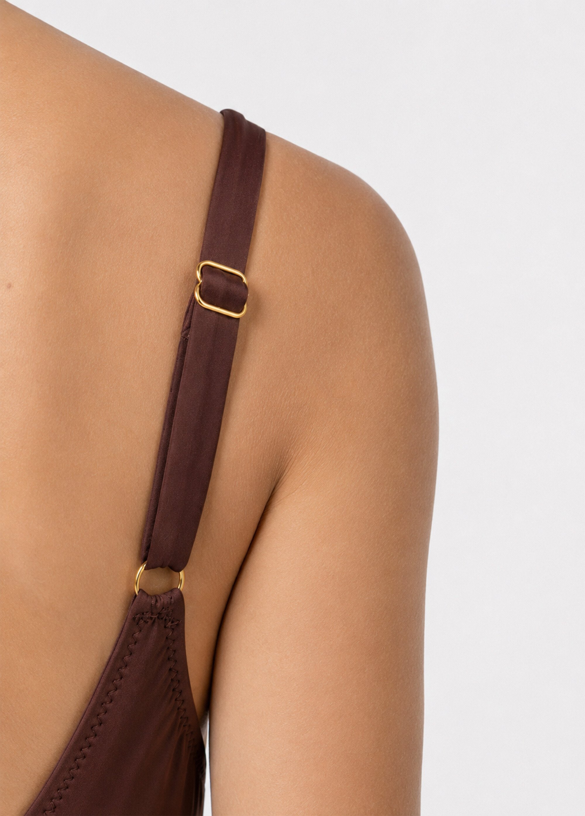 Maillot de bain 1 pièce détails lacés Femme Marron SUN-PW1A5512 DE2