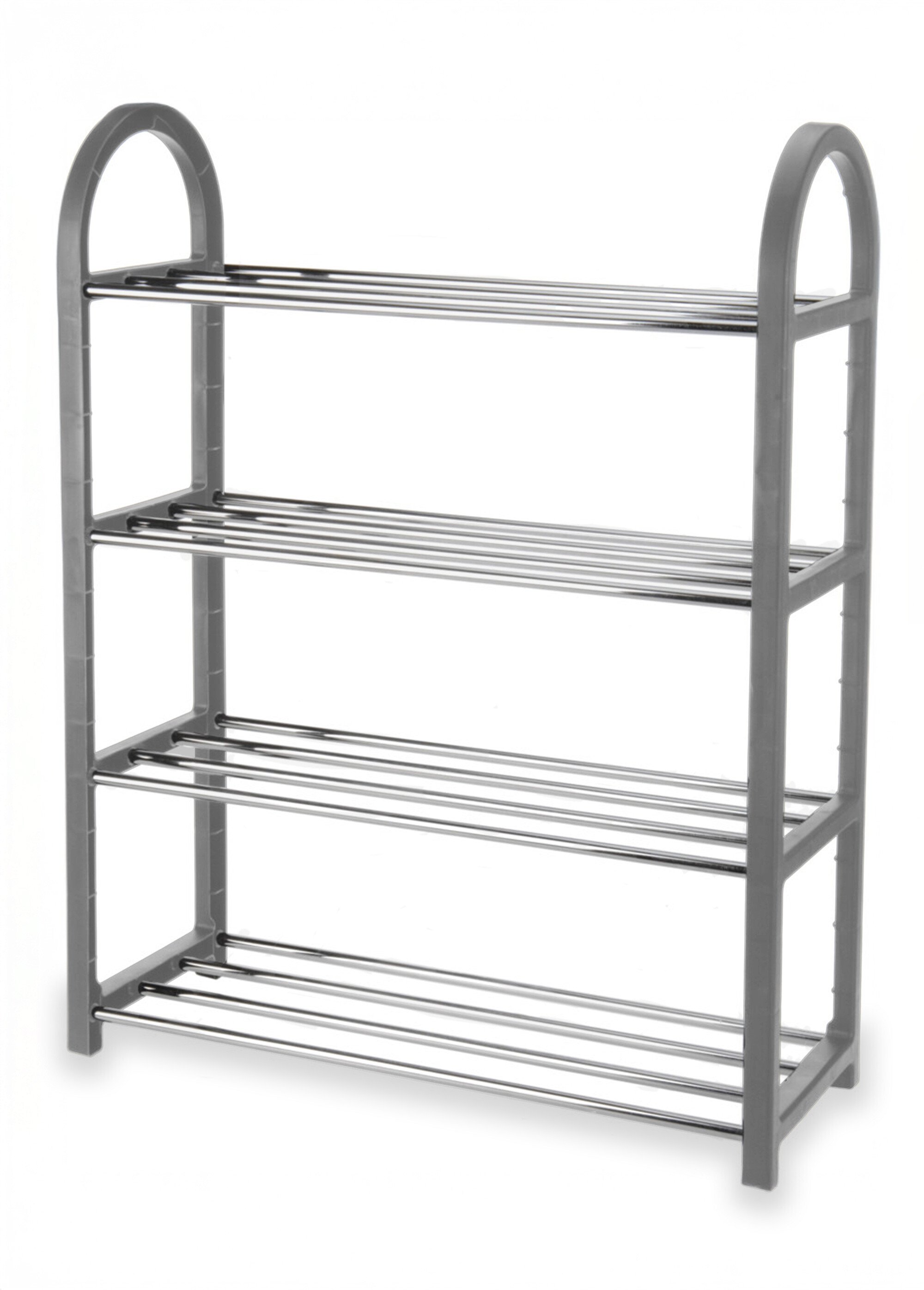 Meuble à chaussures en métal, 4 niveaux