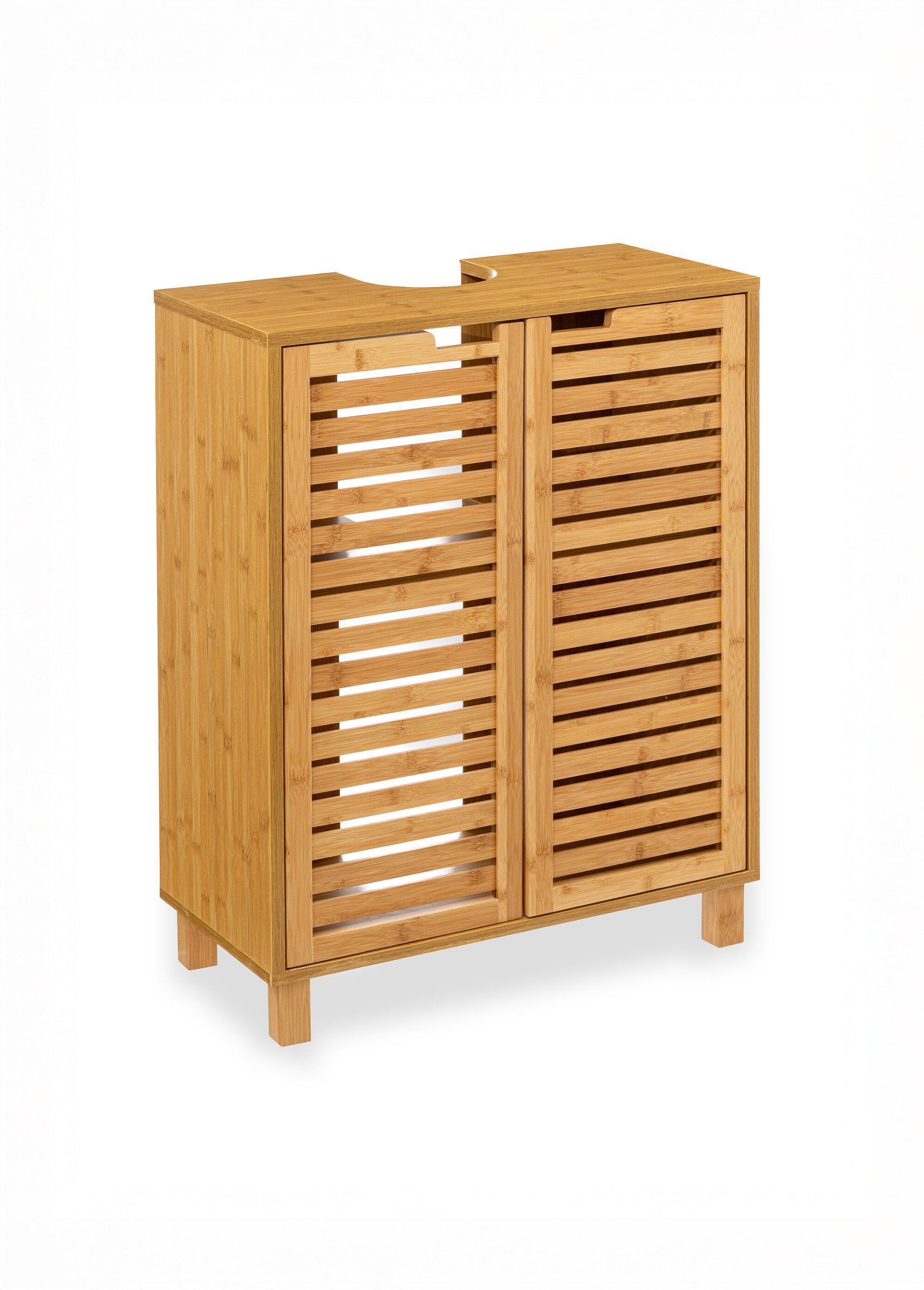 Meuble en bambou sous évier, 2 portes Beige JJA-160817 FA1