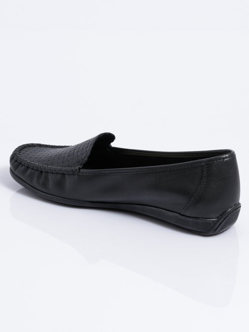 Mocassins souples largeur confort cuir Femme Noir OLWEN DO1