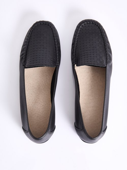 Mocassins souples largeur confort cuir Femme Noir OLWEN OV1