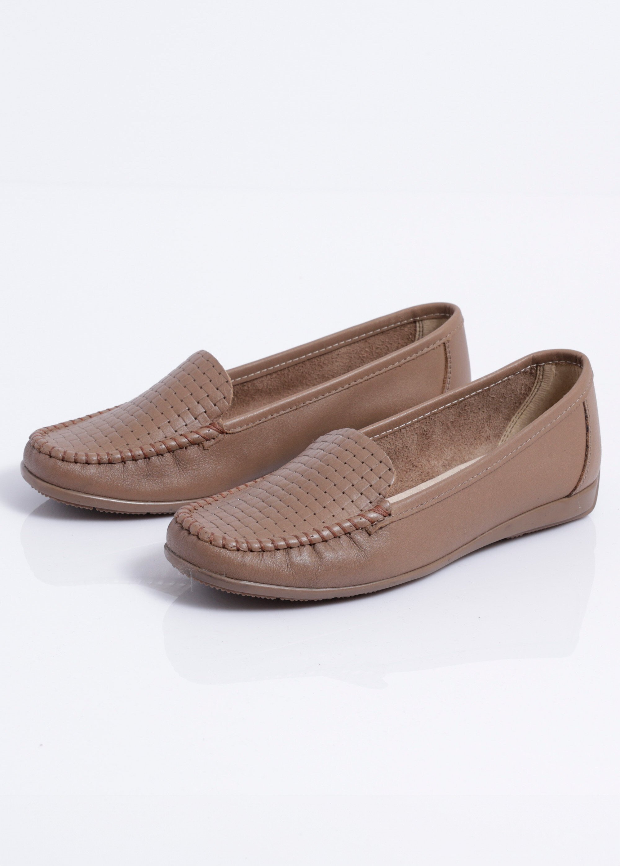 Mocassins souples largeur confort cuir Femme Marron OLWEN DE1