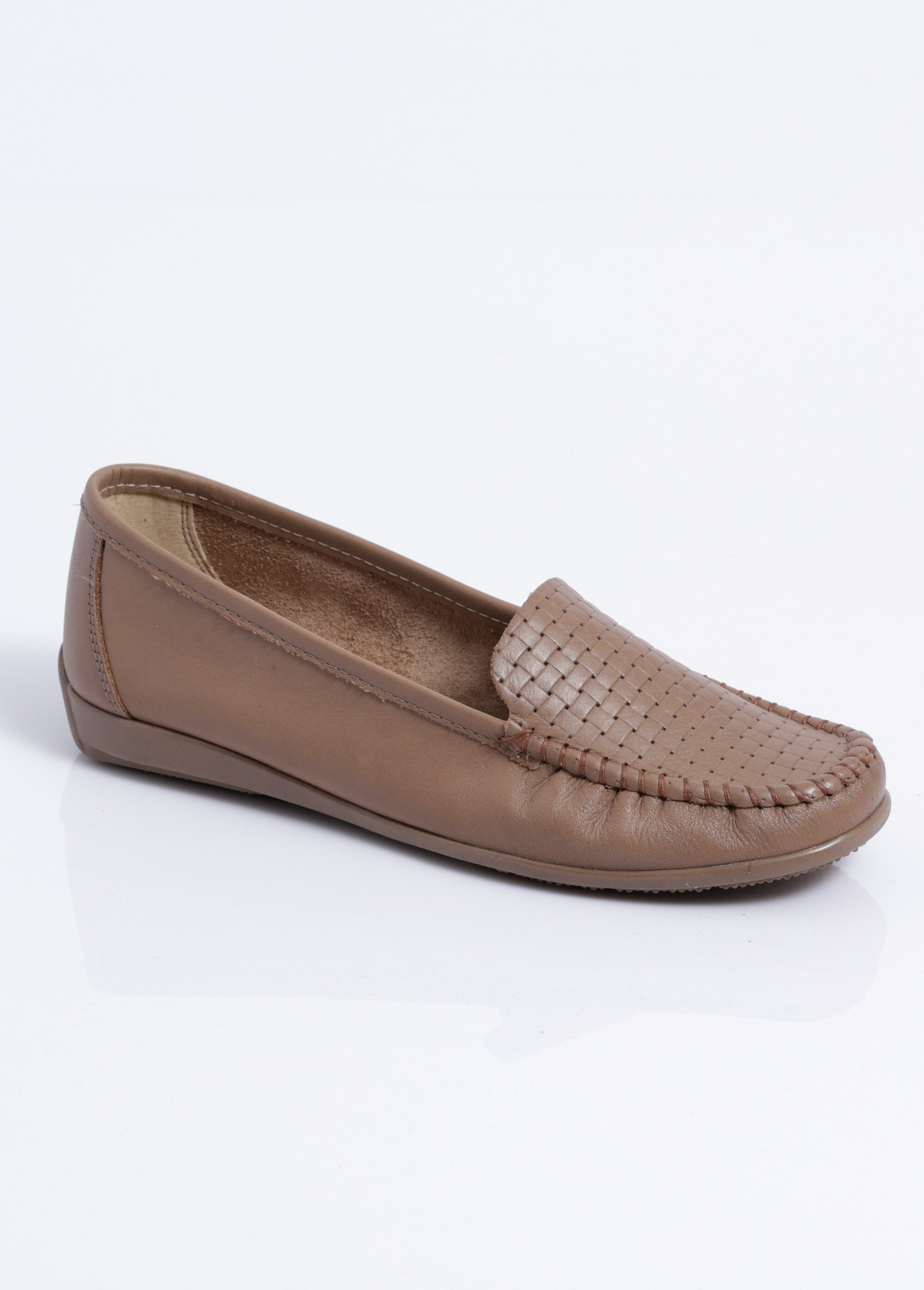 Mocassins souples largeur confort cuir Femme Marron OLWEN FA1