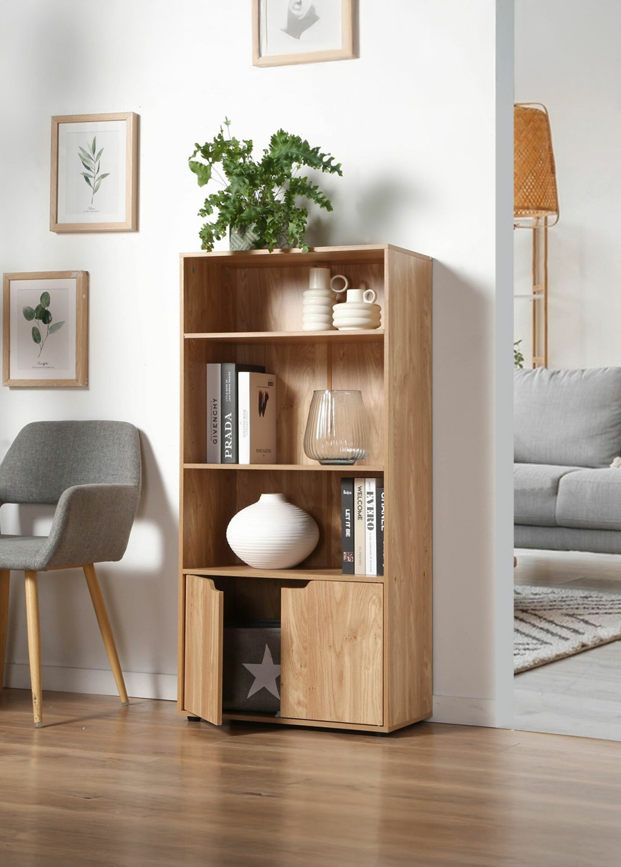 MODU Etagère 3 niveaux + 2 portes MARRON CAL-13998133 SI1