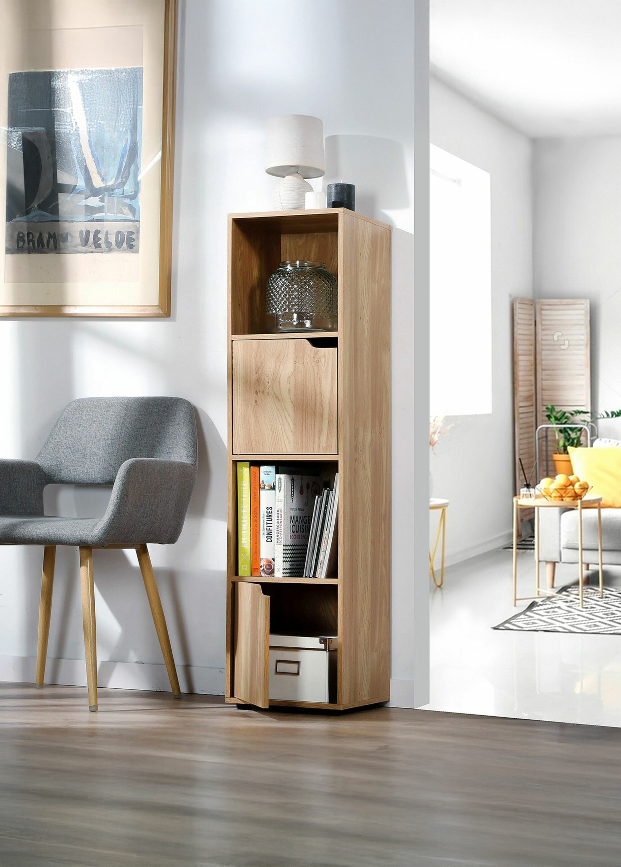 MODU Meuble colonne 4 cases + 2 portes MARRON CAL-11449133 SI1