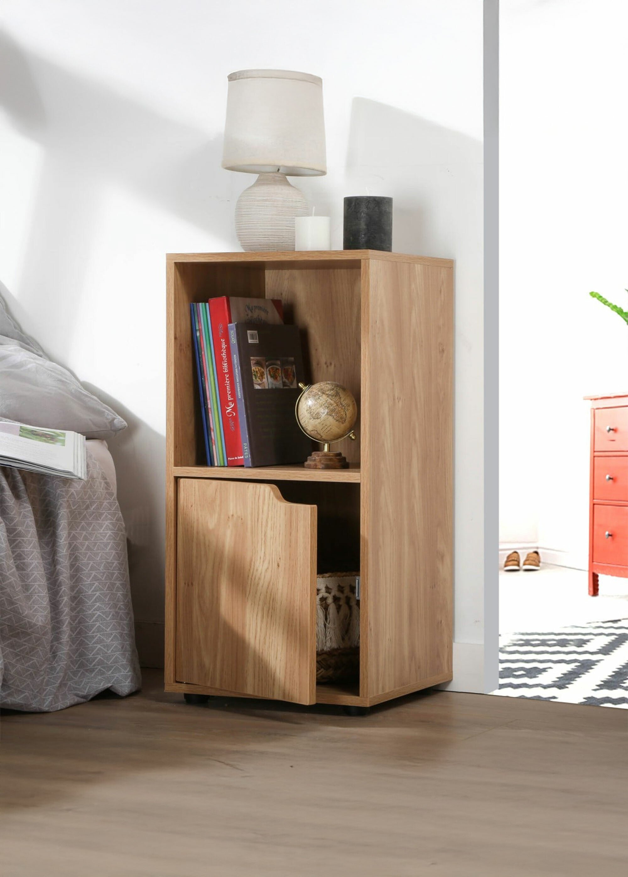 MODU Table de chevet 2 cases + 1 porte MARRON CAL-11451133 SI1