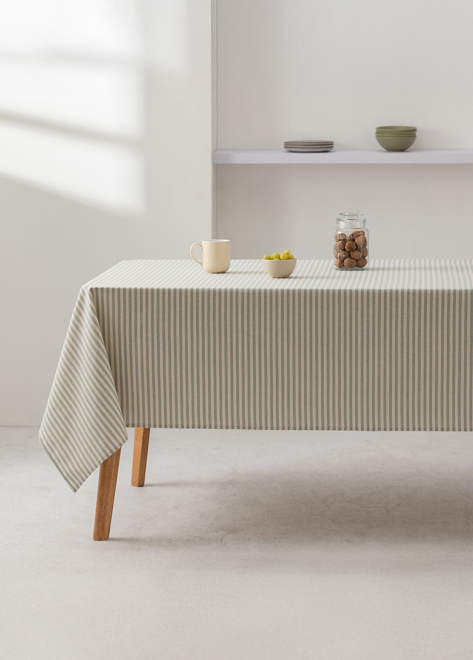 Nappe anti taches coton, fines rayures Bleu GA-MRRAYFI SI1