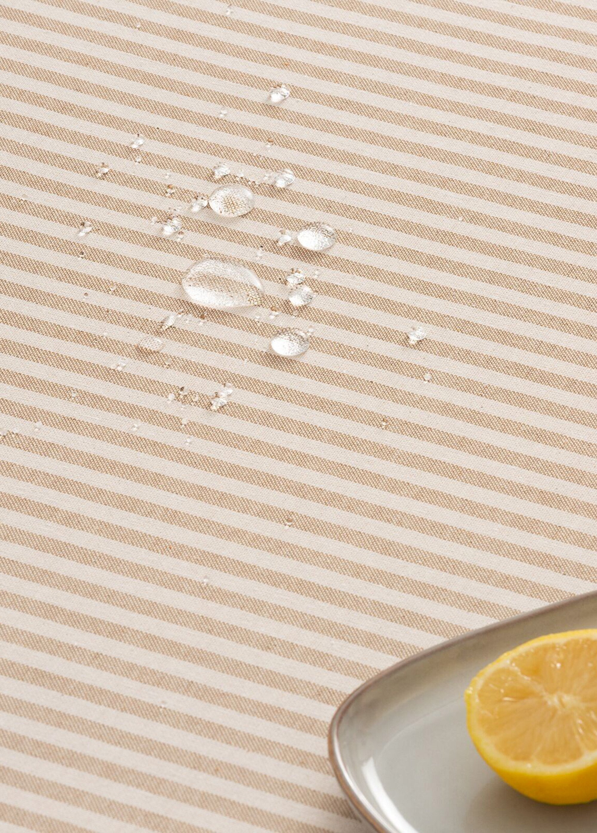 Nappe anti taches coton, fines rayures Beige GA-MRRAYFI DE2