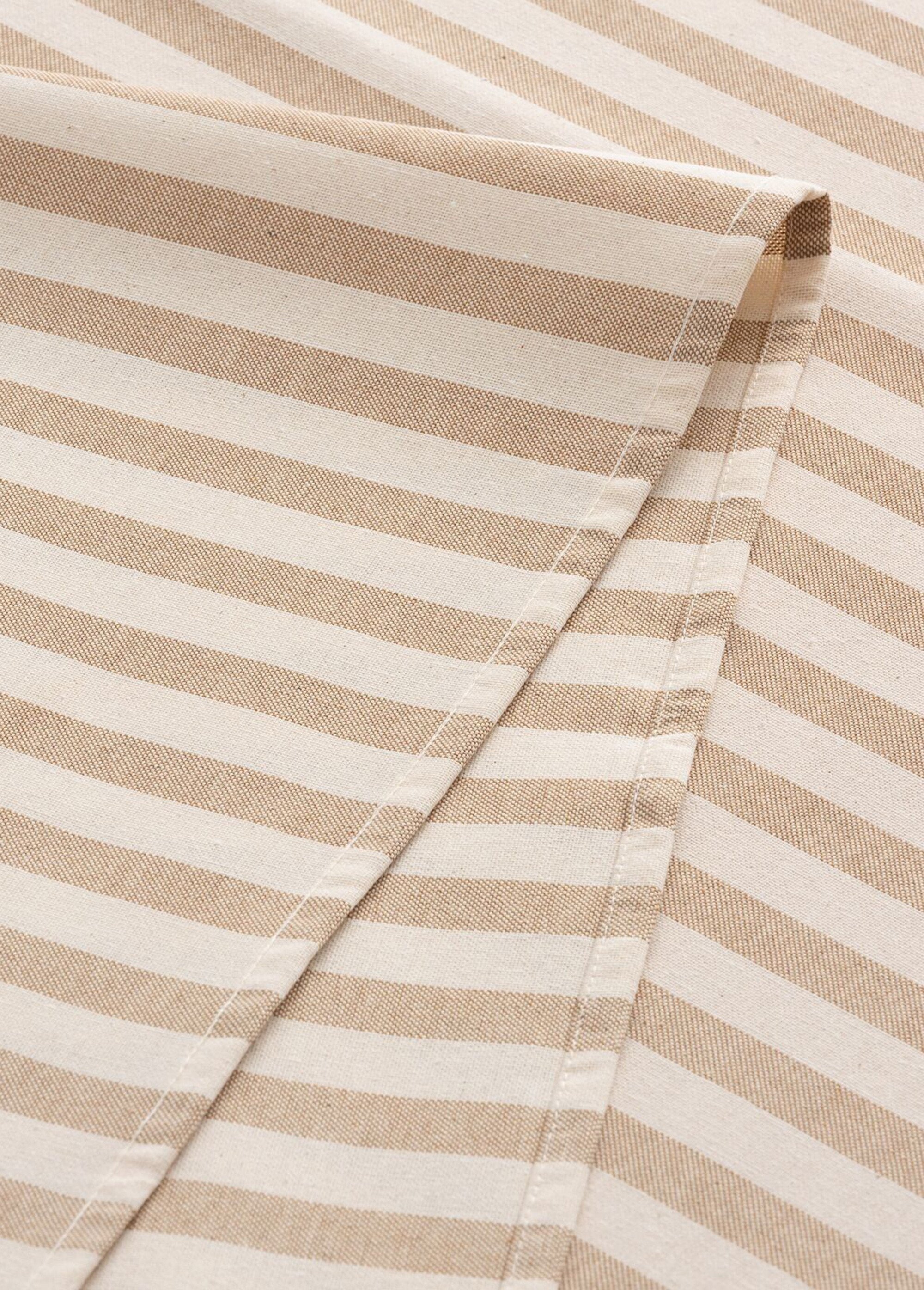 Nappe anti taches pur coton, rayures