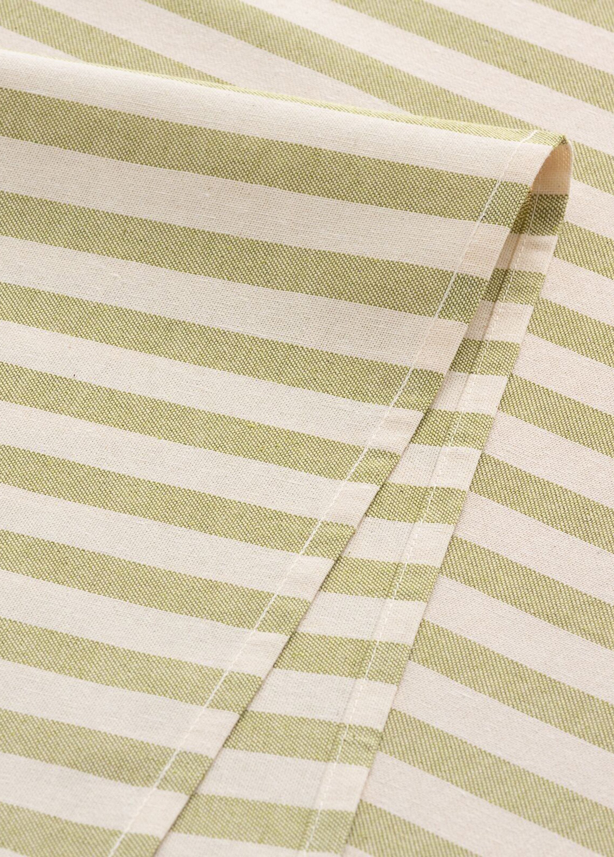 Nappe anti taches pur coton, rayures OLIVE GA-MRRAYGR DE1