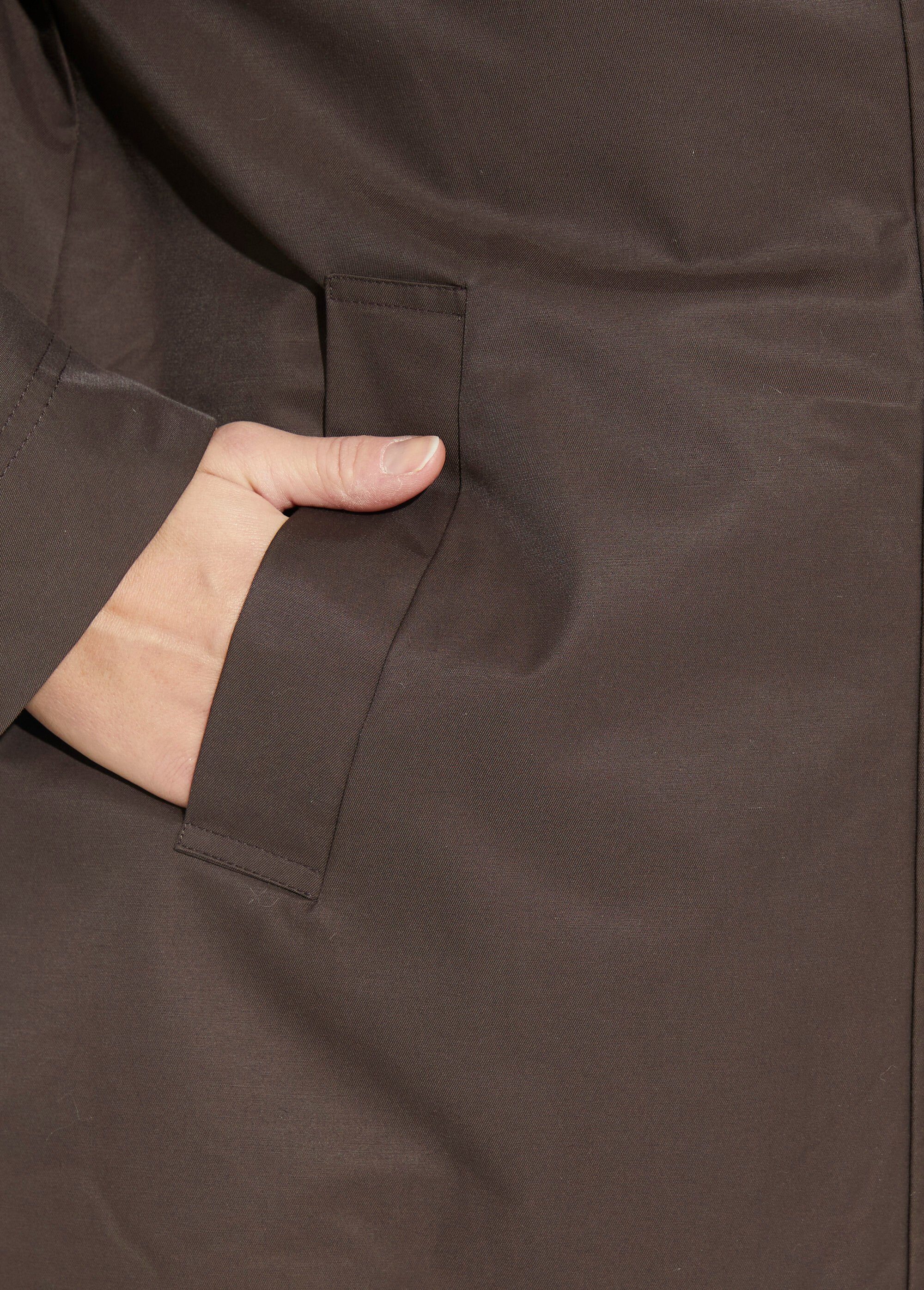 Parka déperlante longue avec col velours Femme Marron LJ-6083 DE2