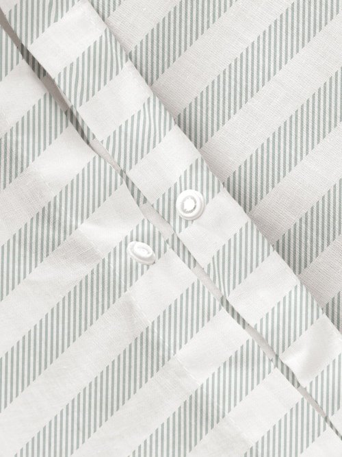 Parure de lit coton, rayures hachurées Vert GA-NUVIA DE1