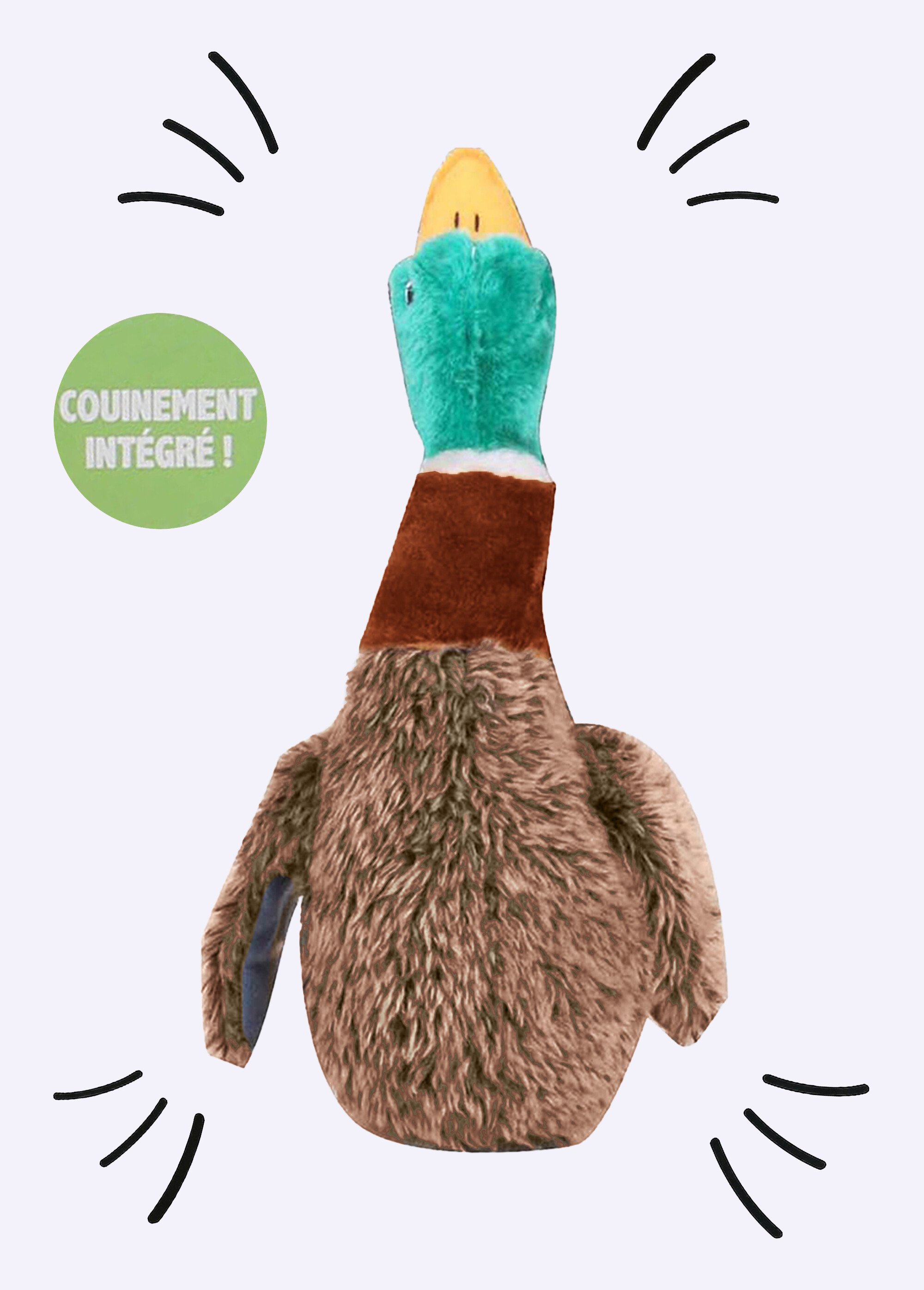 Peluche sonore en forme de canard