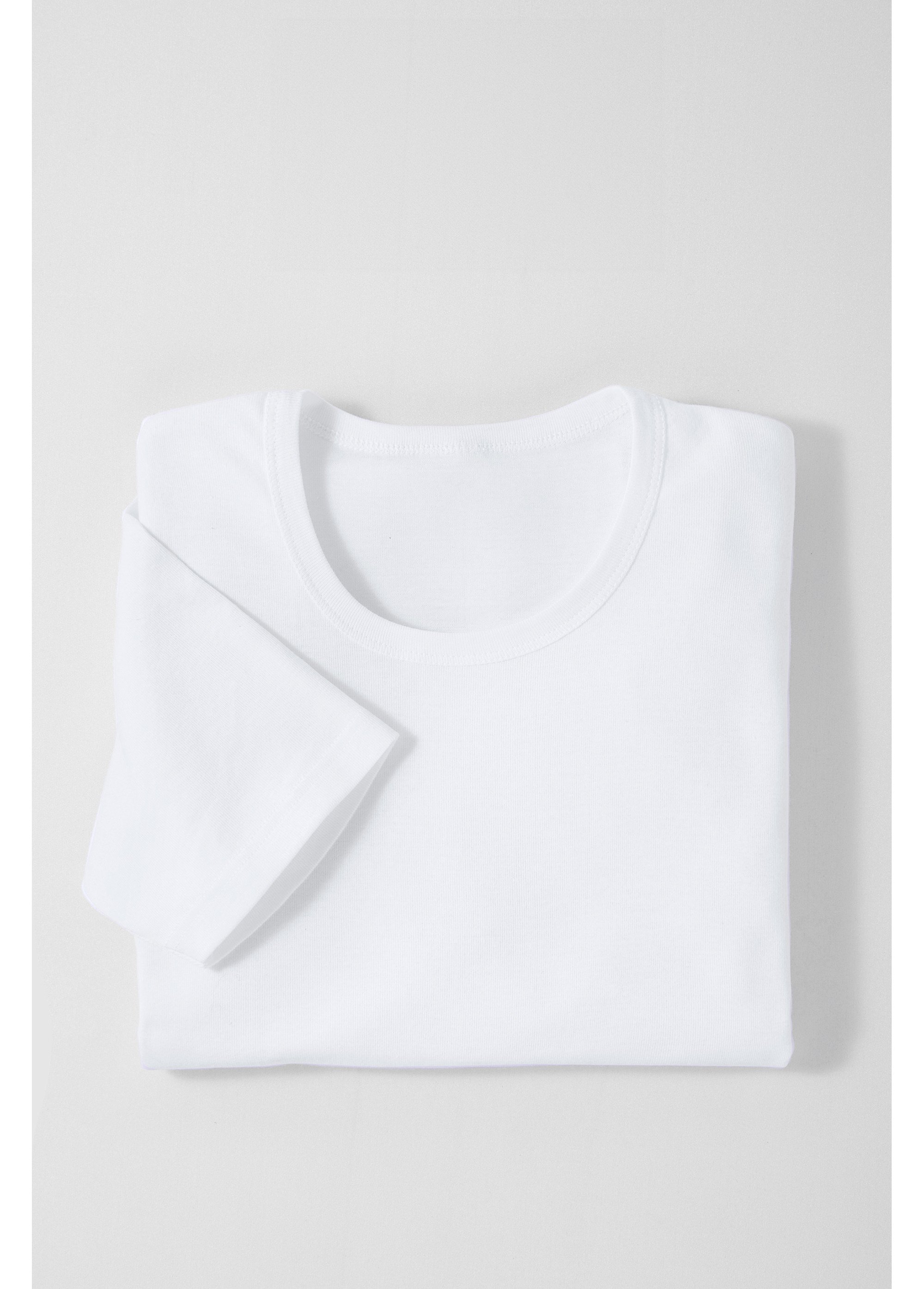 T-shirts avec col rond et dos couvrant Homme Blanc INEDIT AP1