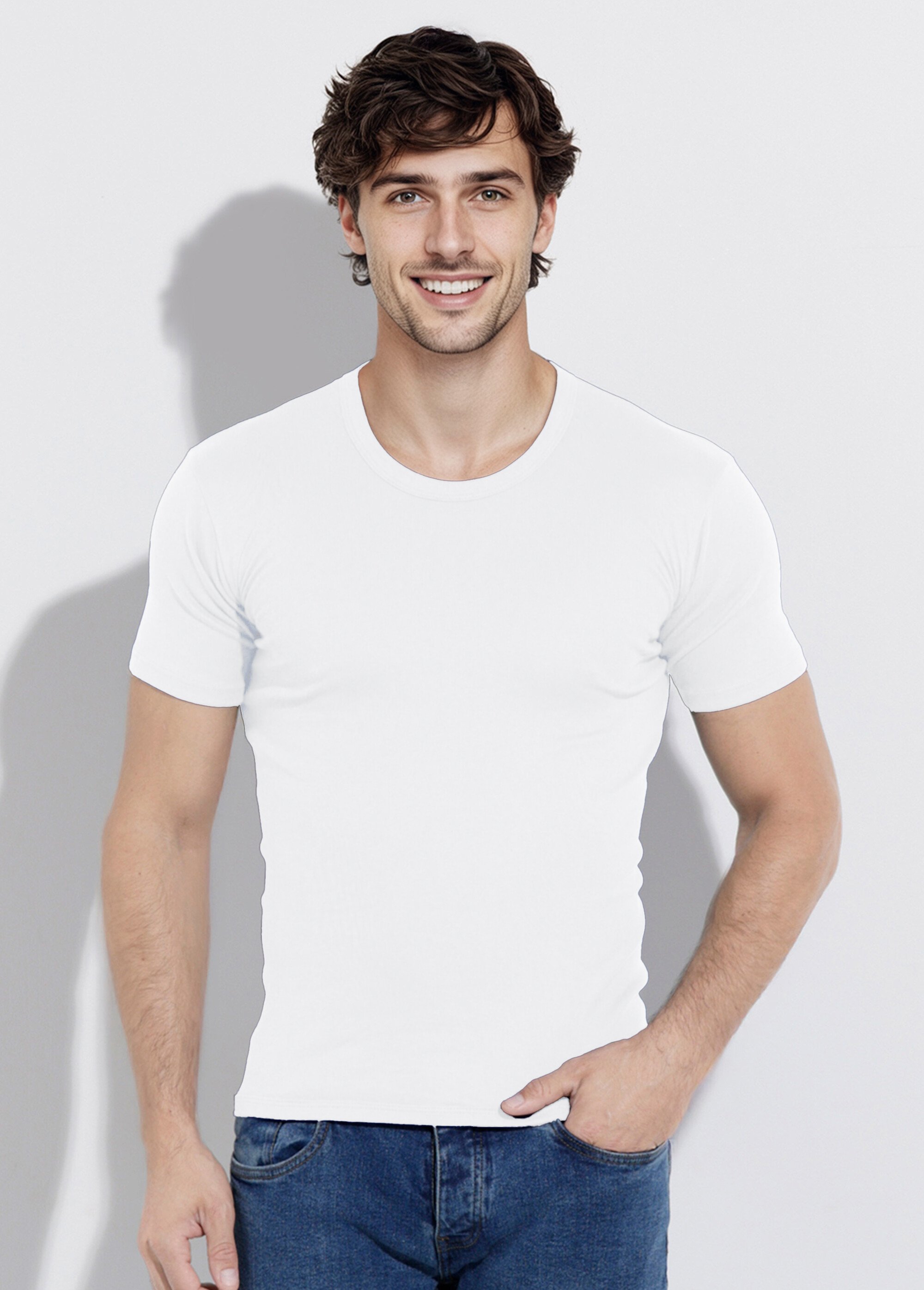 T-shirts avec col rond et dos couvrant