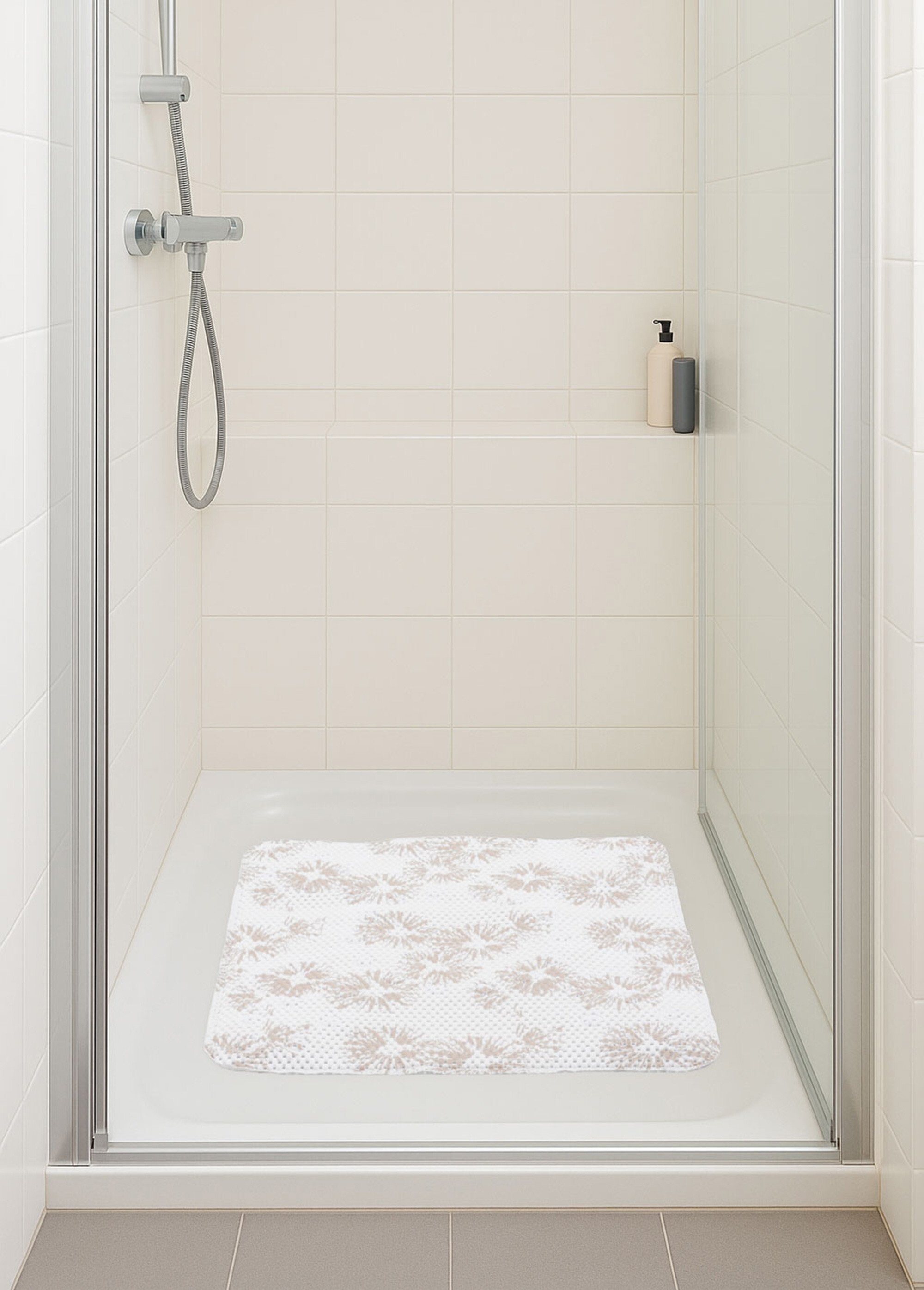 Tapis de douche antidérapant BLANC ET BEIGE KP-C80652800 SI1