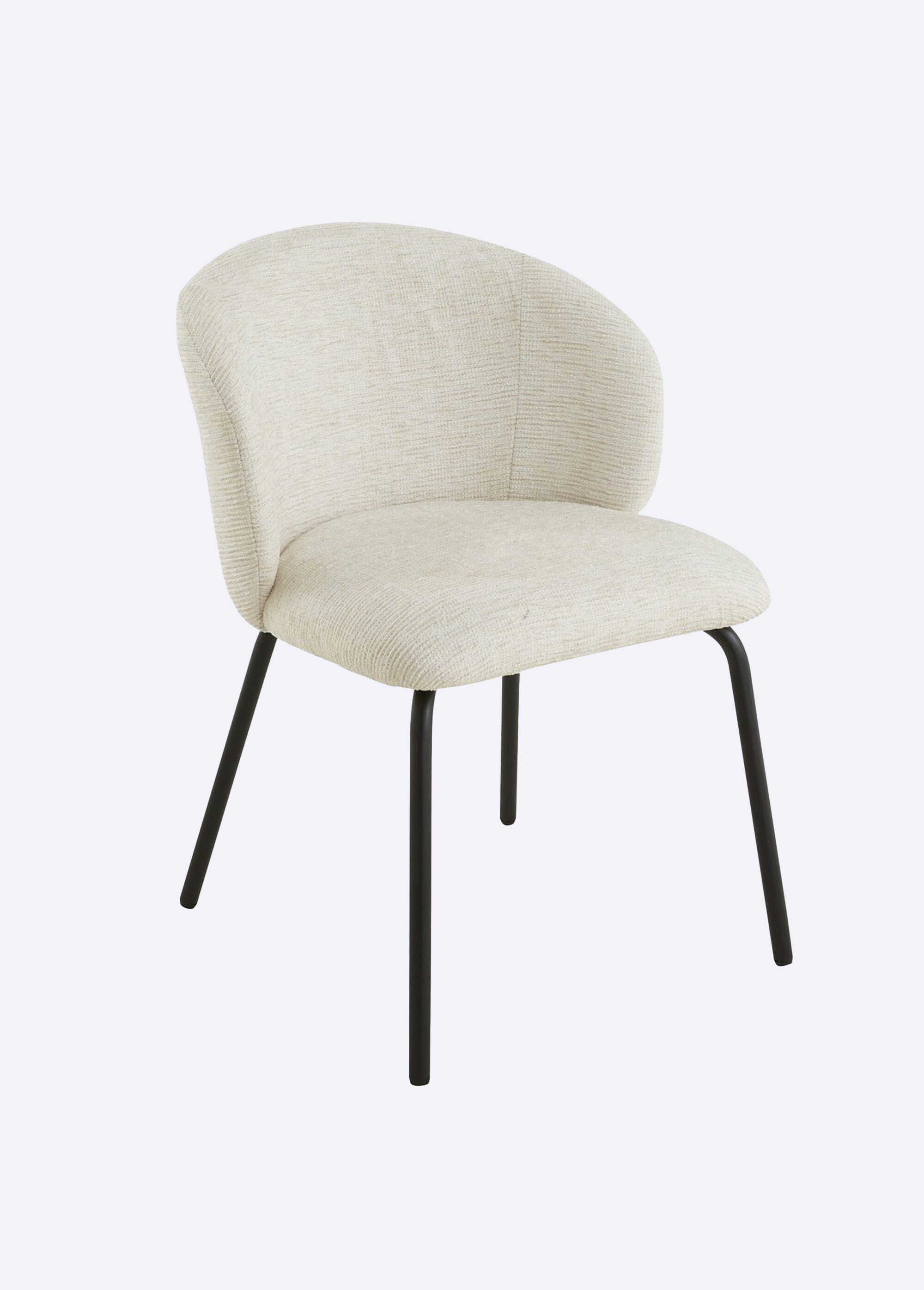 VESPER Chaises tissu chiné, pieds métal BEIGE CAL-15325133 DE1