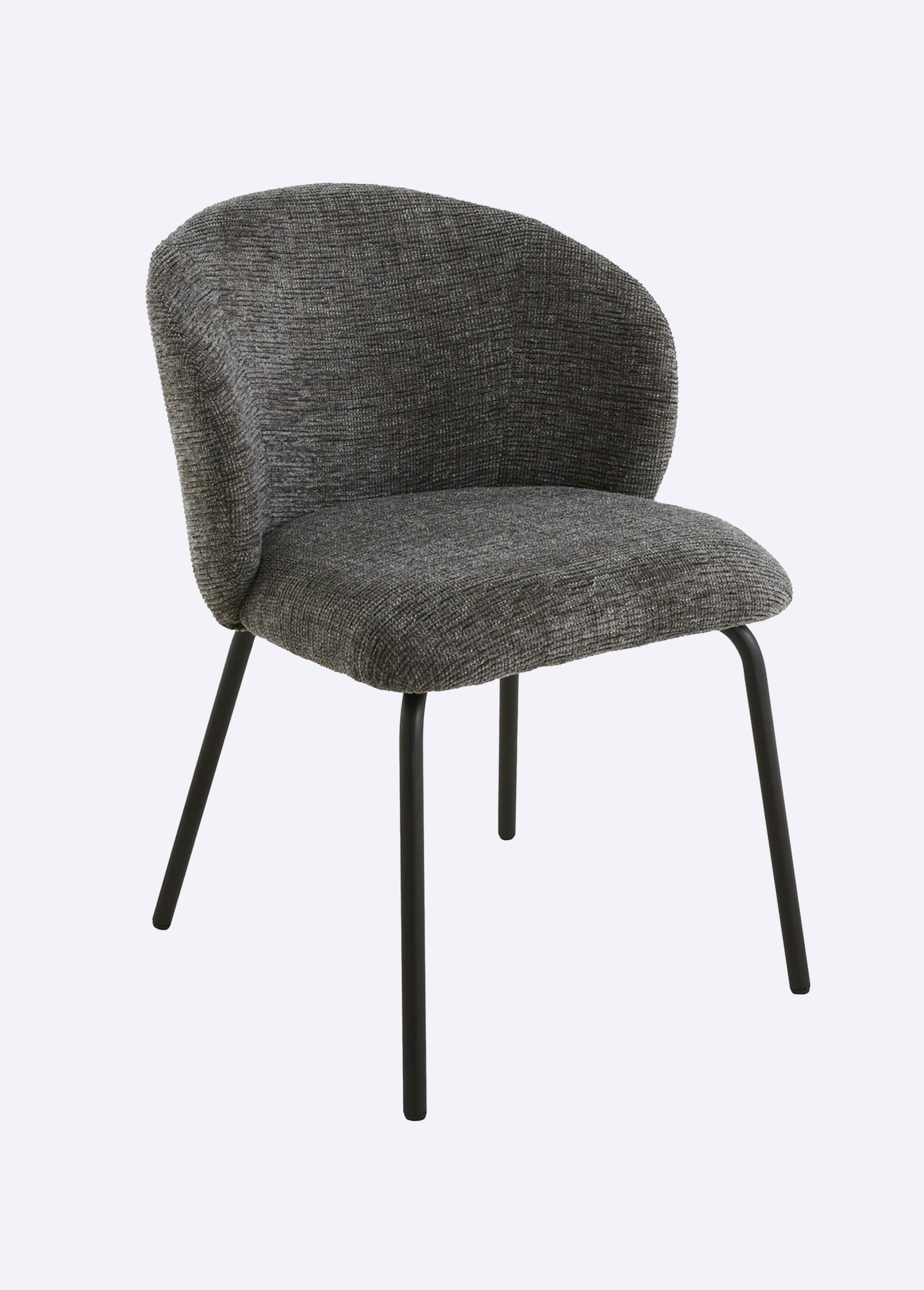 VESPER Chaises tissu chiné, pieds métal GRIS CAL-15325133 DE1