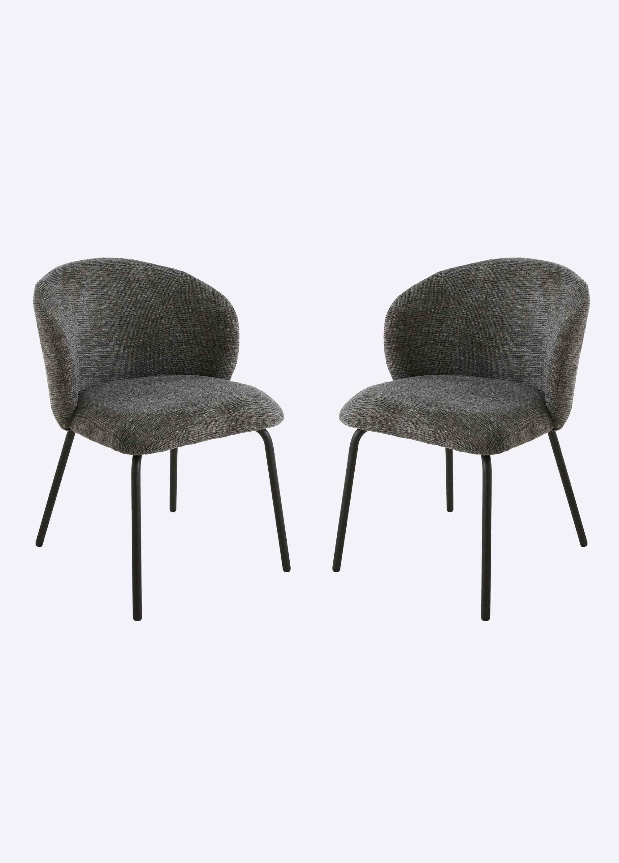 VESPER Chaises tissu chiné, pieds métal