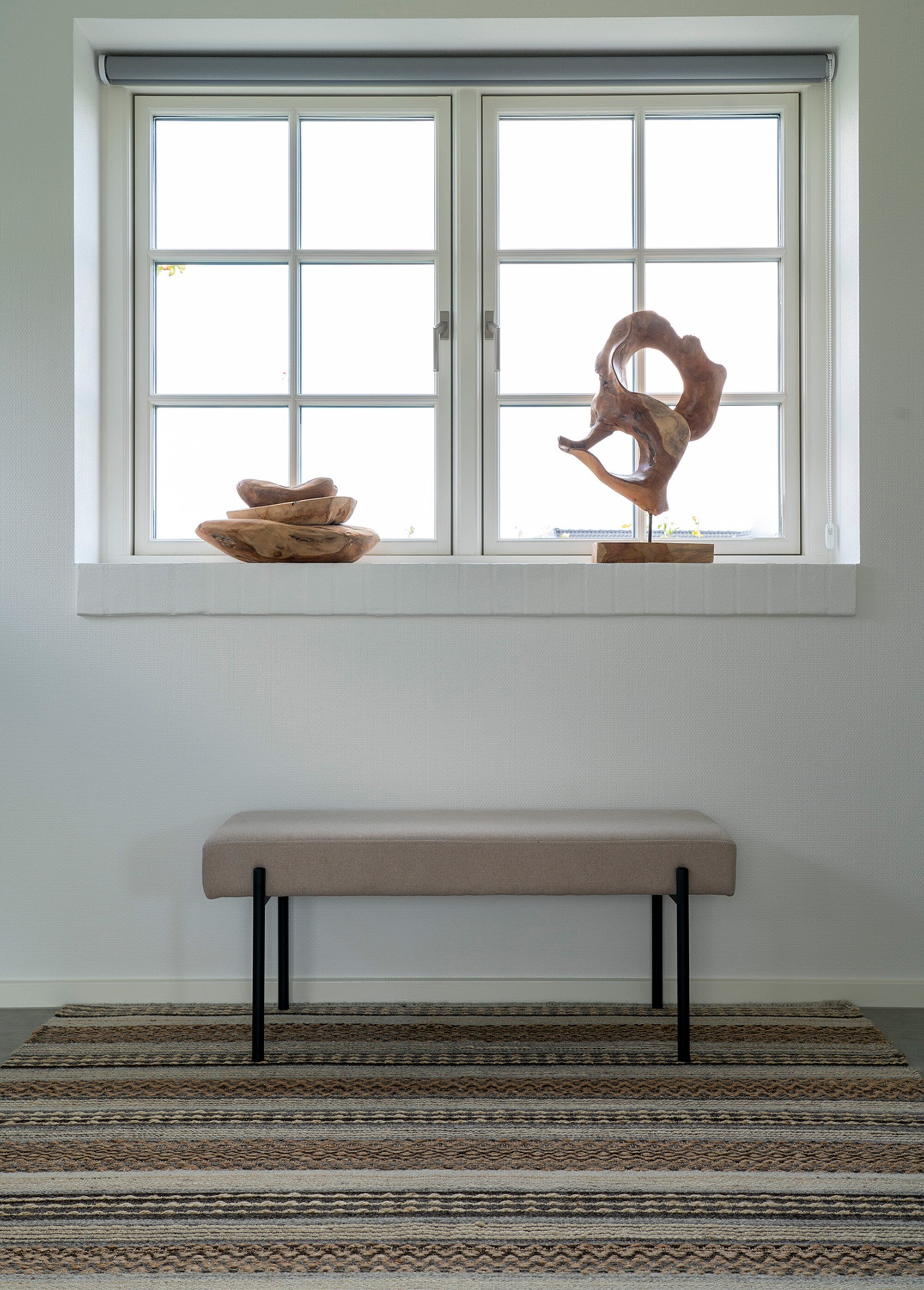 Banc tissu, structure épurée acier 1B BEIGE HN-1401300 SI1