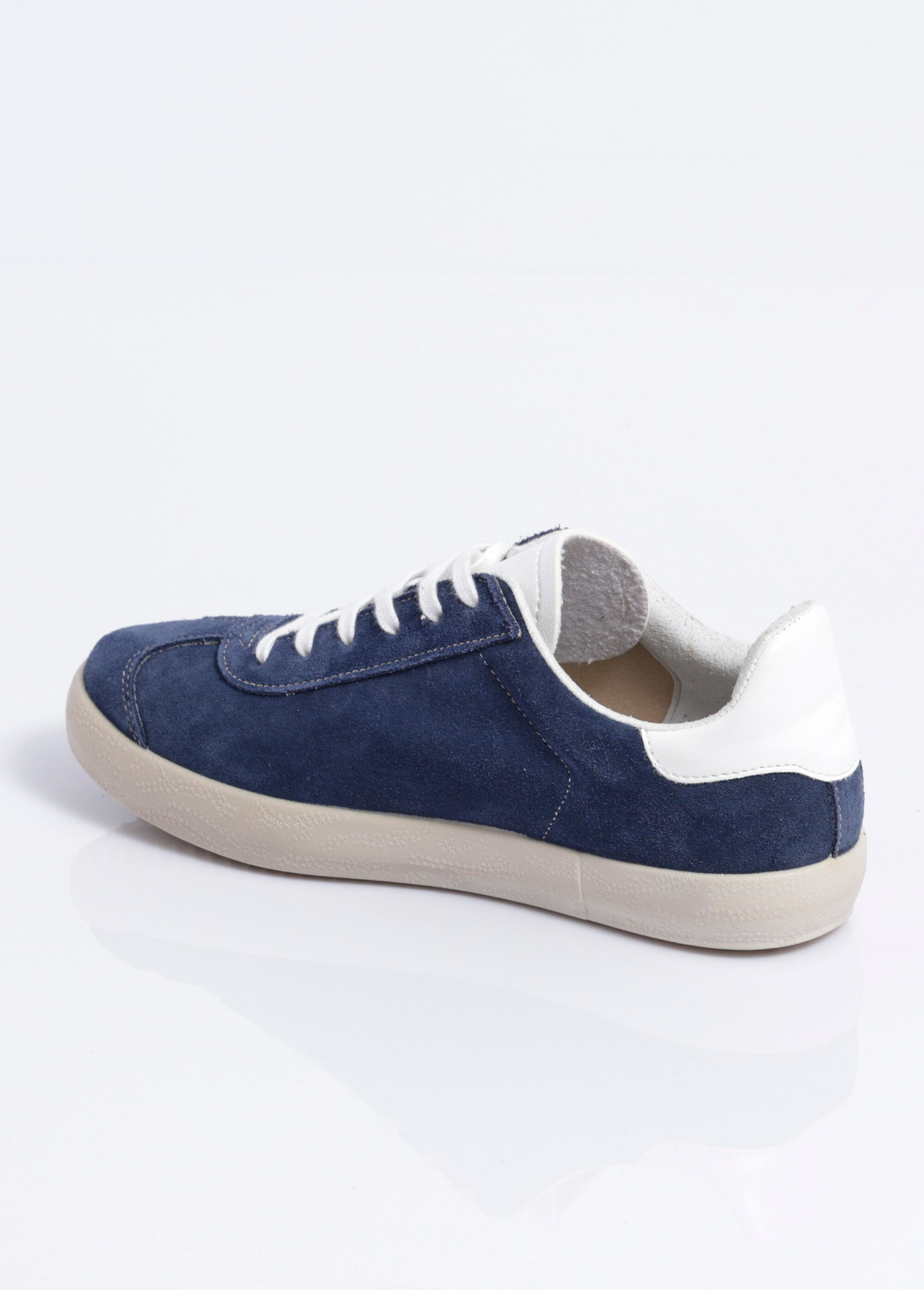 Baskets unies compensées cuir à lacets Femme Bleu OYAS DO1