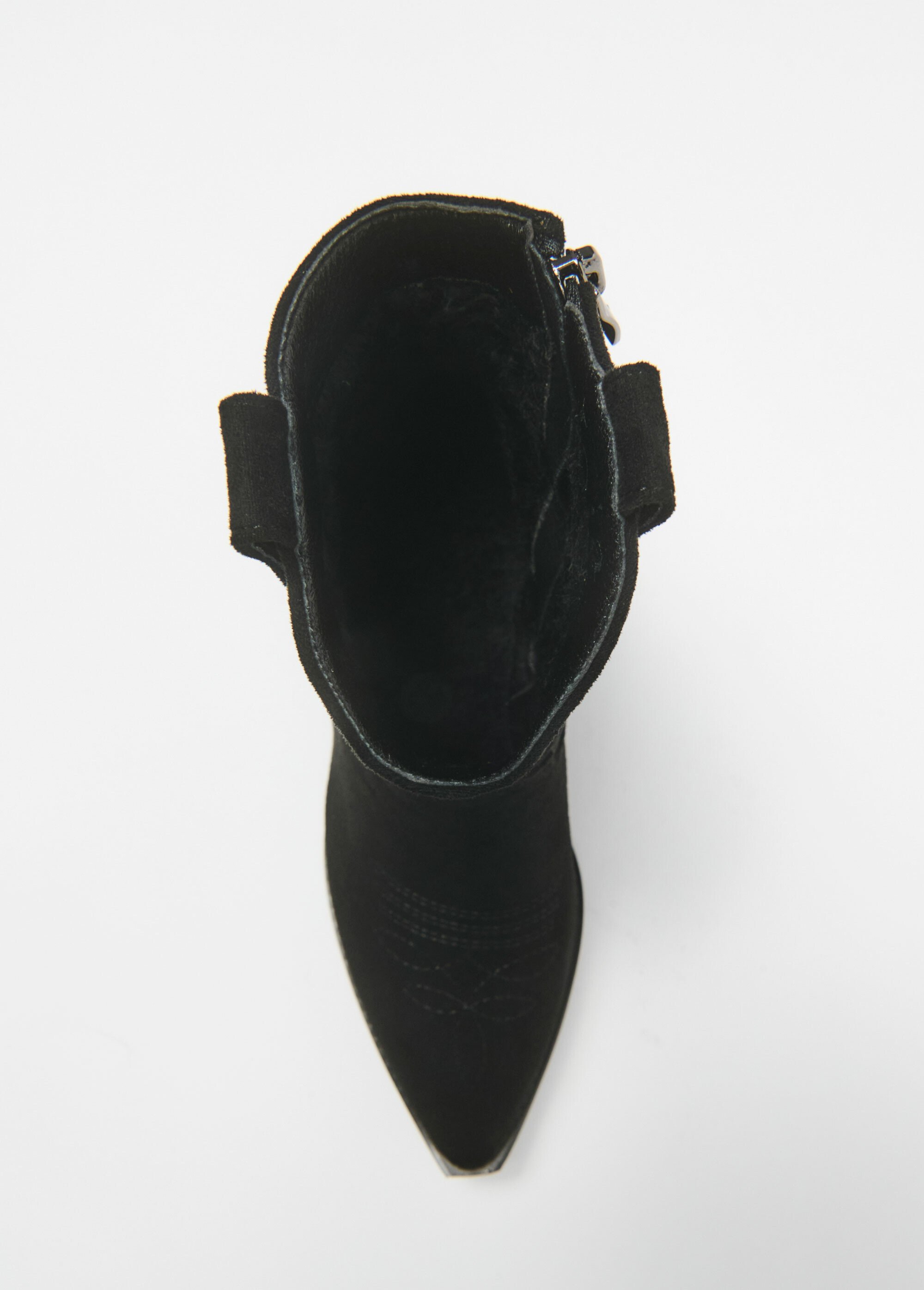 Bottines Chelsea à Talon Bas Pour Femme - Style Western - Imitation Daim Noir - Pointure 40 - Talon 4,5 Cm