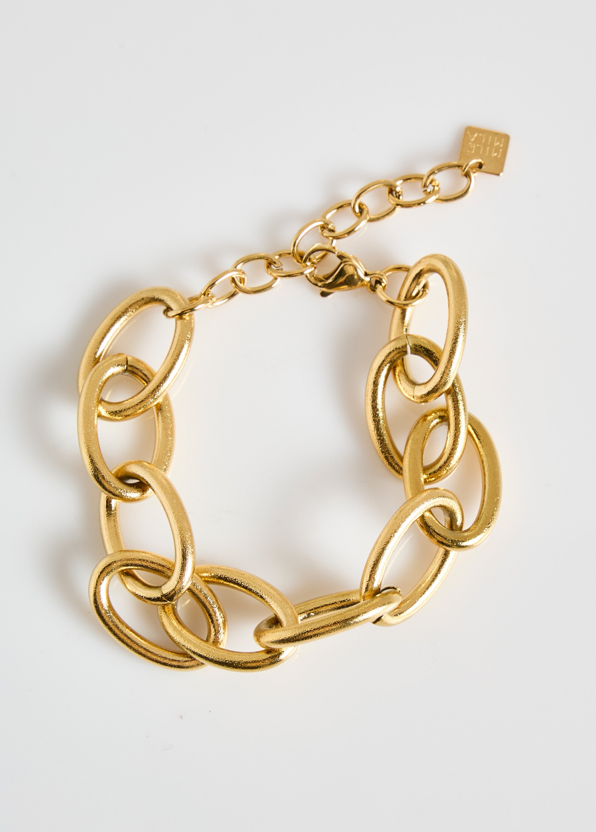 Bracelet maillons ovales en acier inox