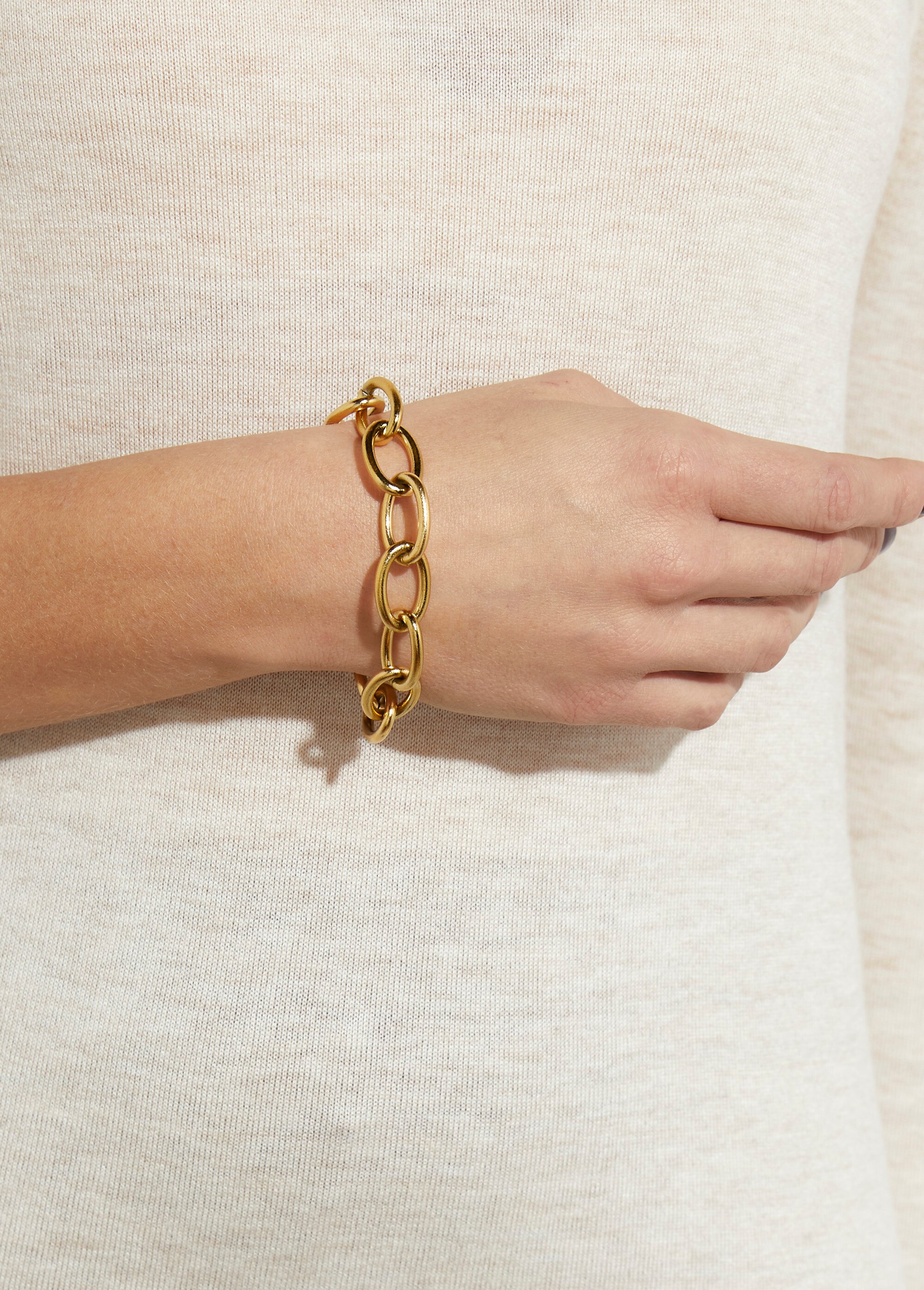 Bracelet maillons ovales en acier inox