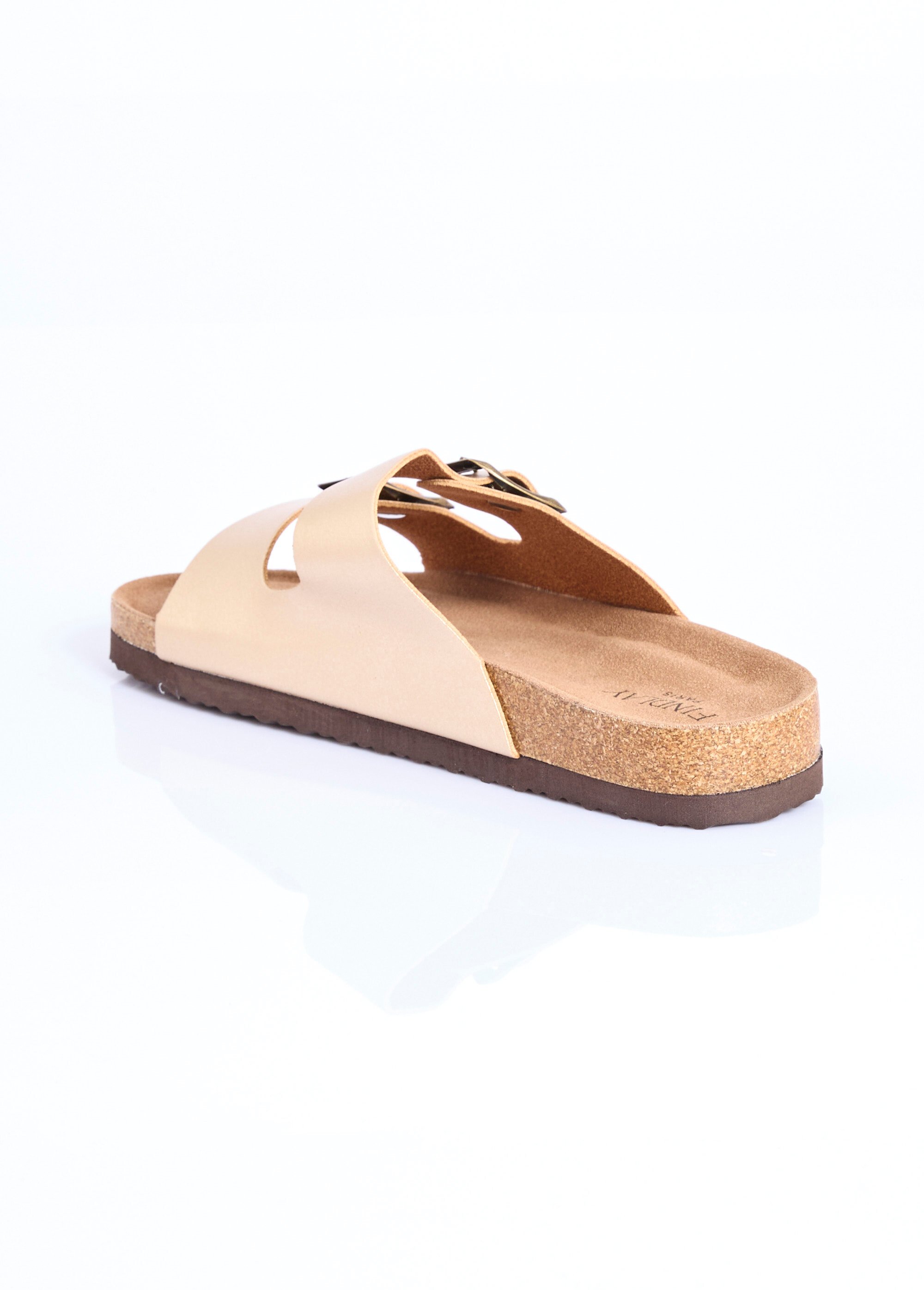 Mules double bride, semelle anatomiques Femme Doré COV-Y23-76 DO1