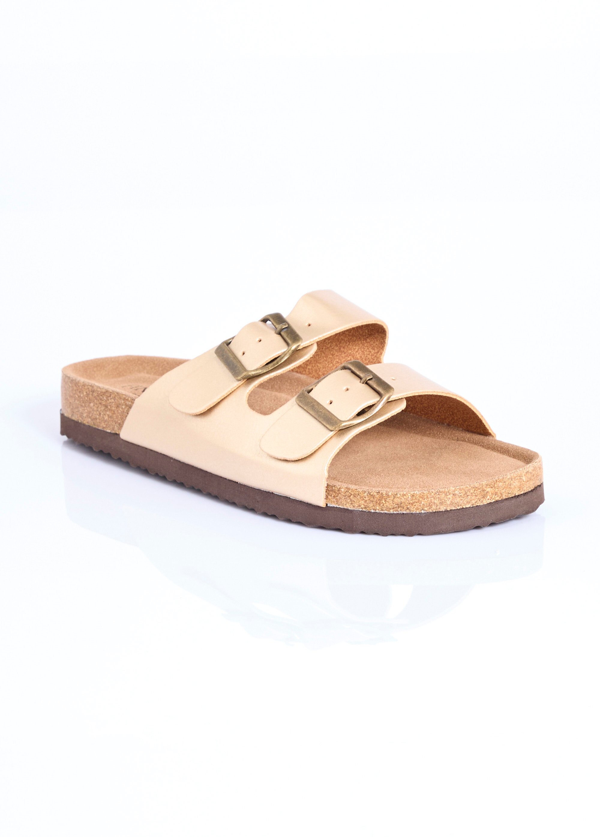 Mules double bride, semelle anatomiques Femme Doré COV-Y23-76 FA1