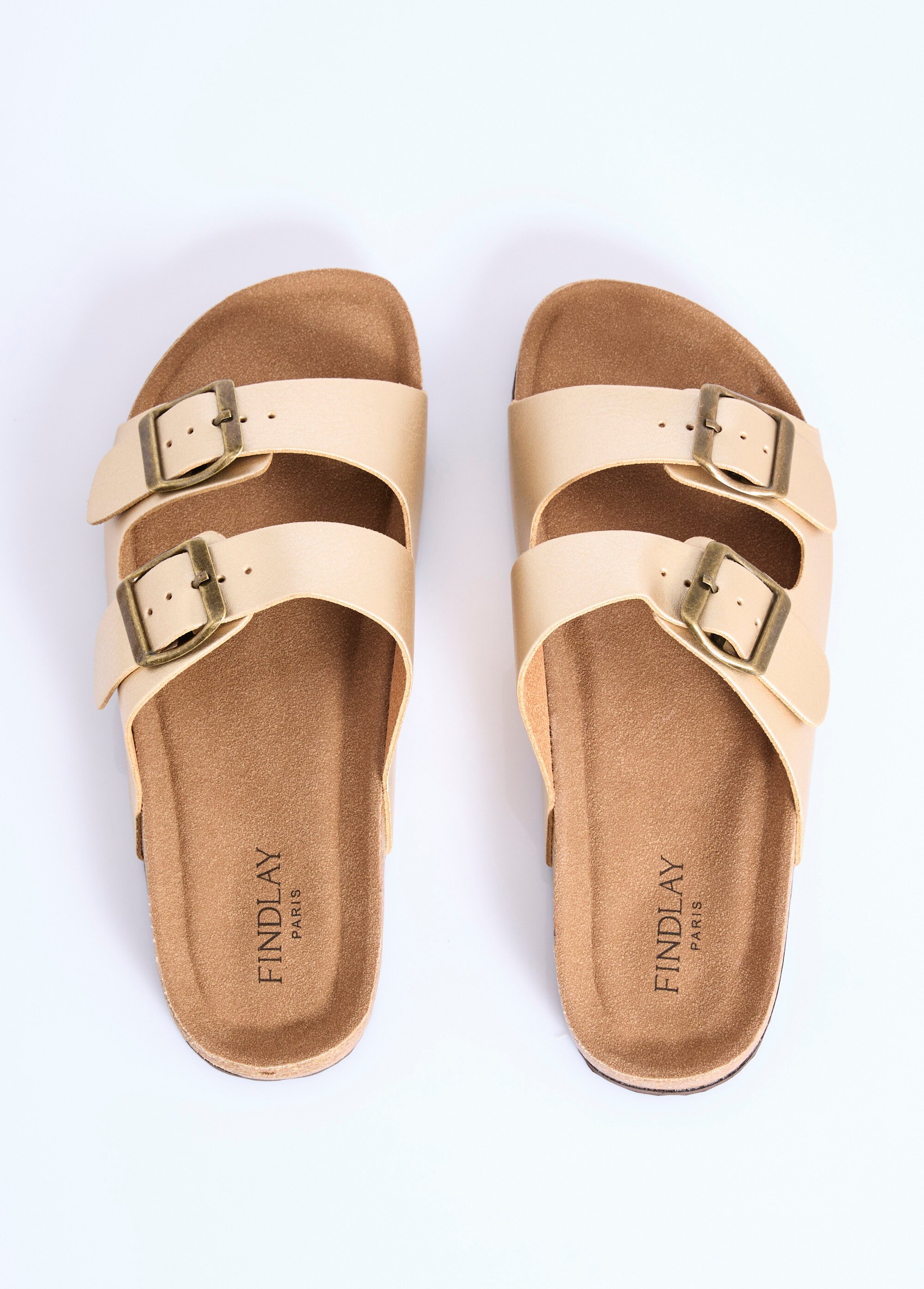 Mules double bride, semelle anatomiques Femme Doré COV-Y23-76 OV1