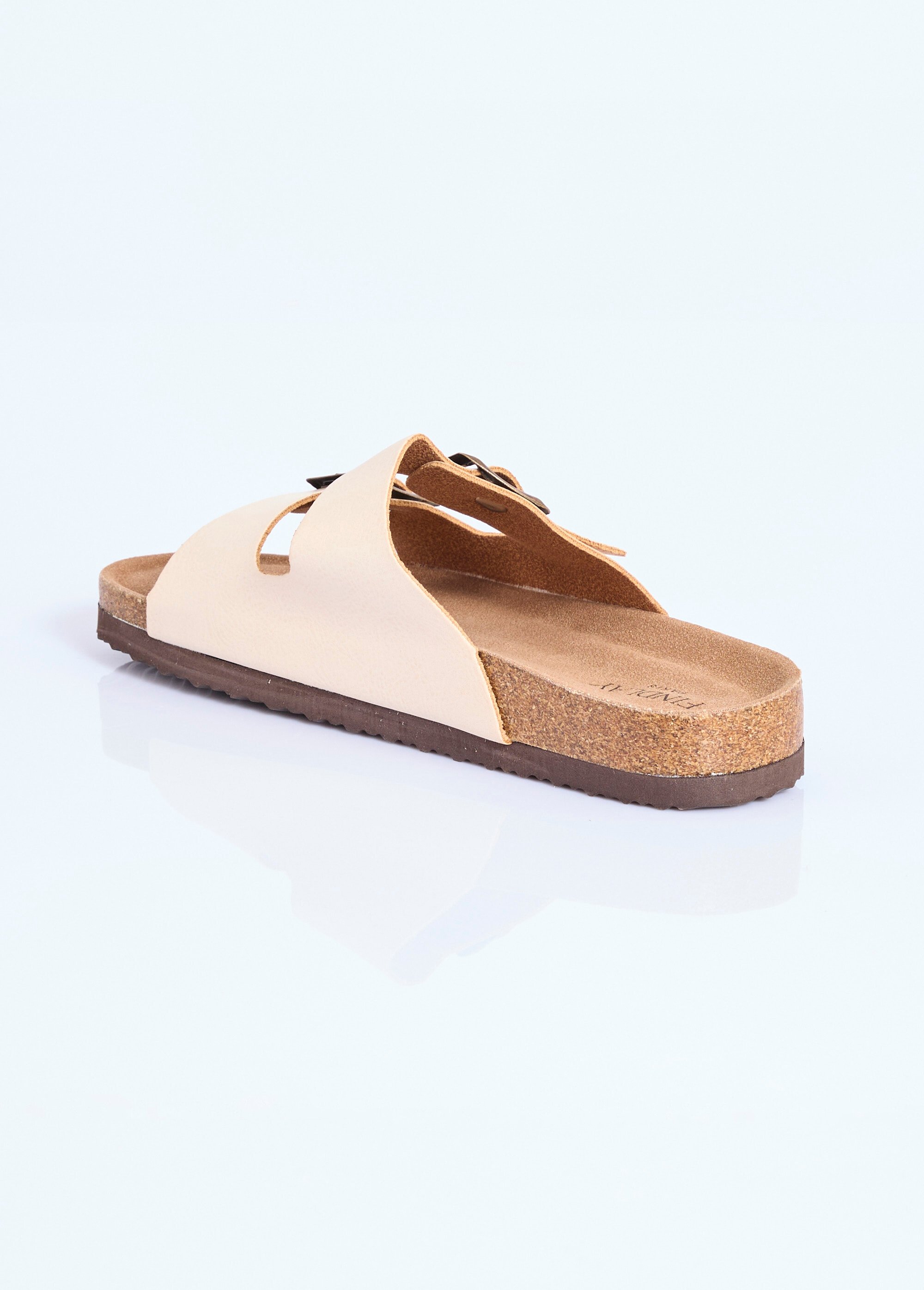 Mules double bride, semelle anatomiques Femme Beige COV-Y23-76 DO1