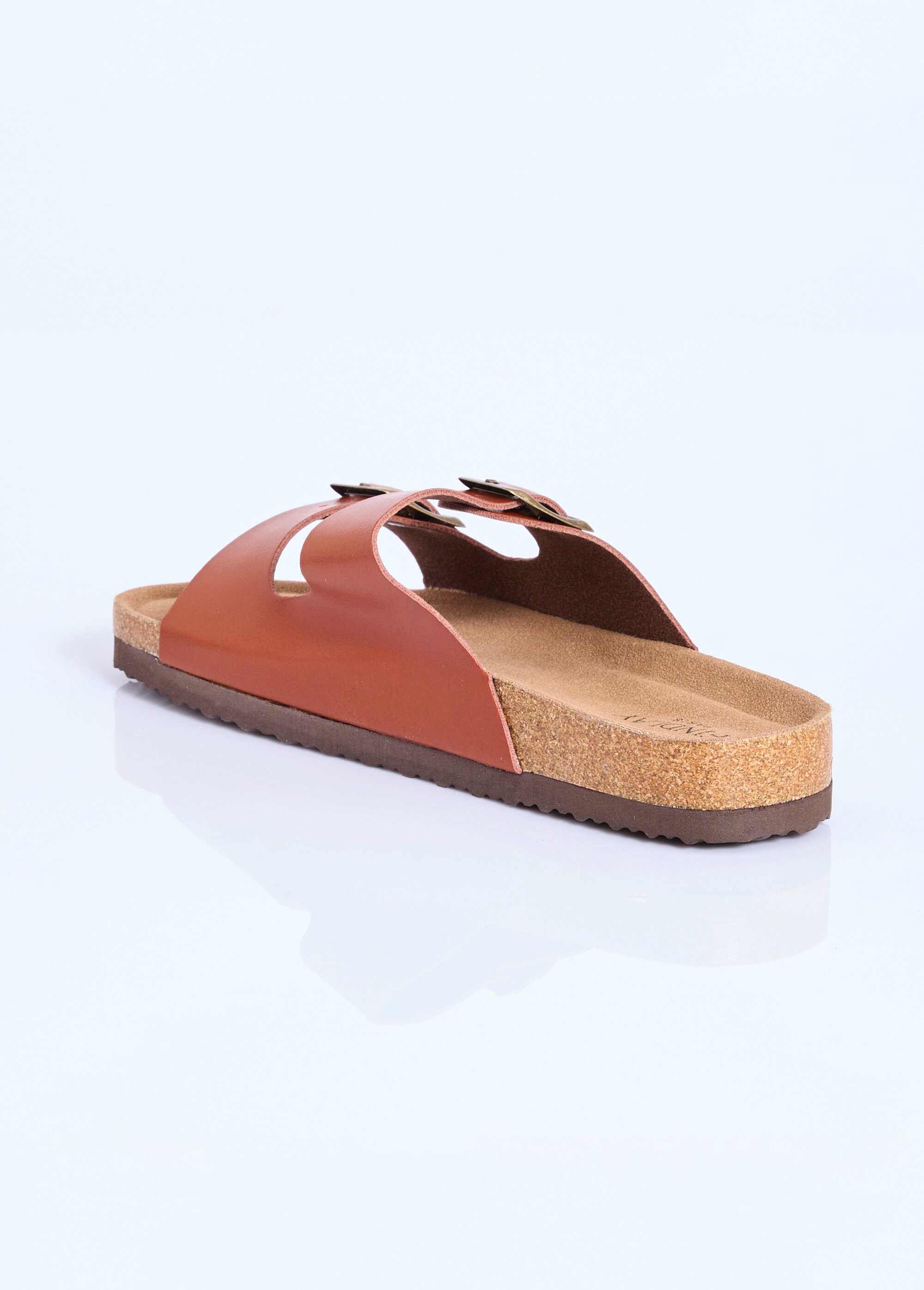 Mules double bride, semelle anatomiques Femme Marron COV-Y23-76 DO1