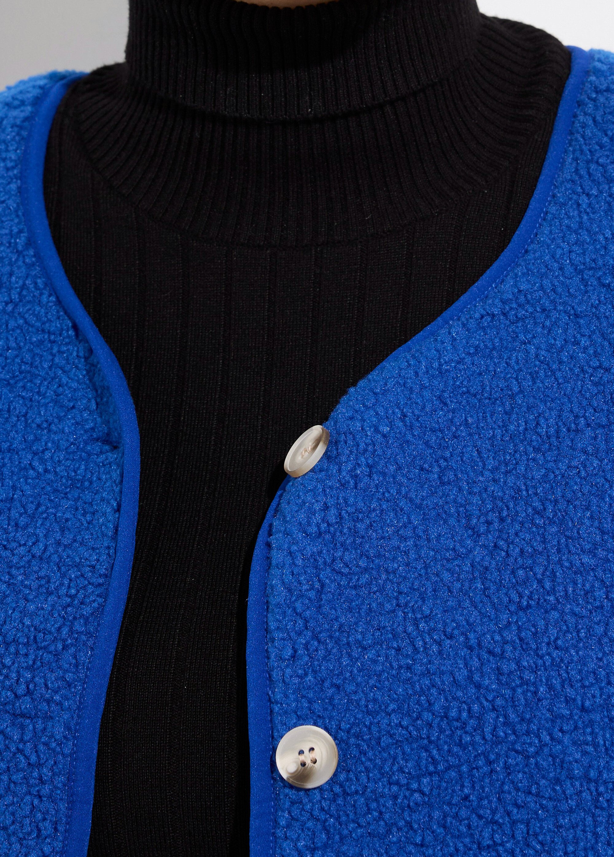Gilet de berger sans manches, sherpa uni Femme Grande Taille Bleu MA-M286-1677 DE2