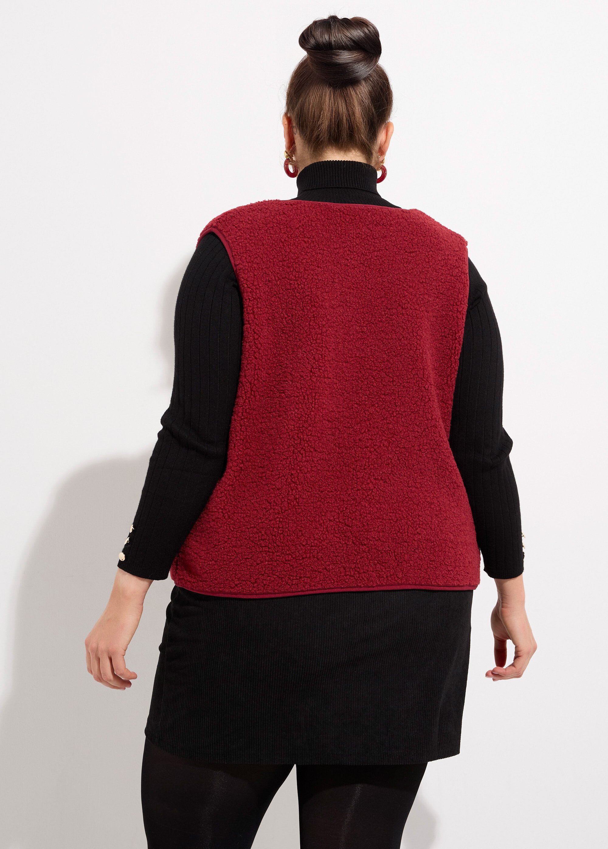 Gilet de berger sans manches, sherpa uni