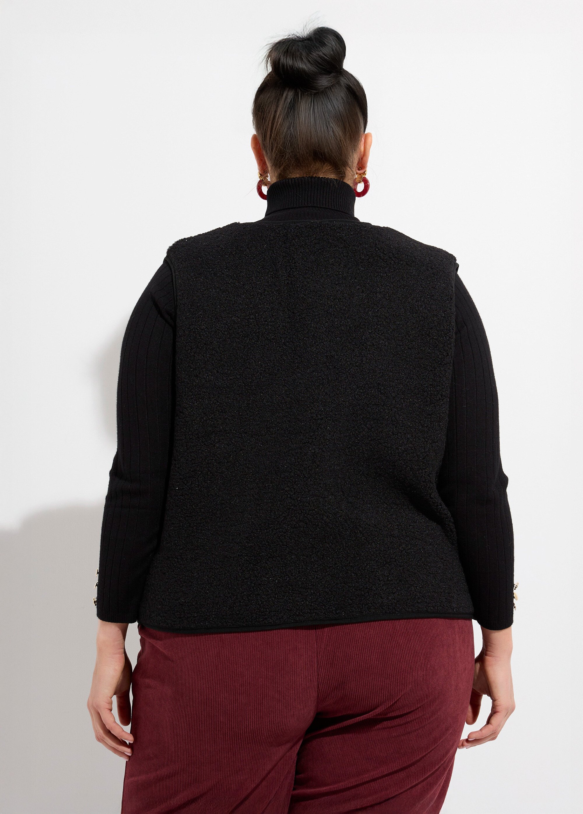 Gilet de berger sans manches, sherpa uni